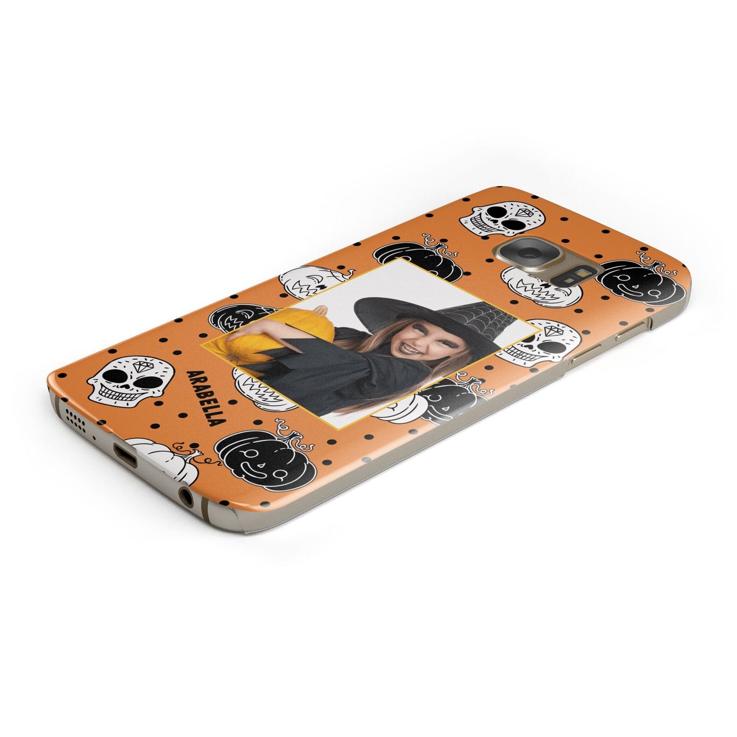 Halloween Pumpkins Photo Upload Protective Samsung Galaxy Case Angled Image