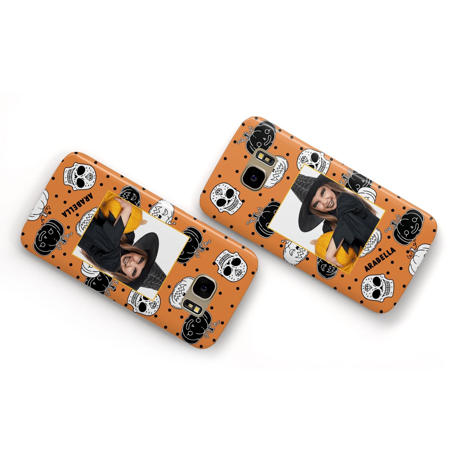 Halloween Pumpkins Photo Upload Samsung Galaxy Case Flat Overview