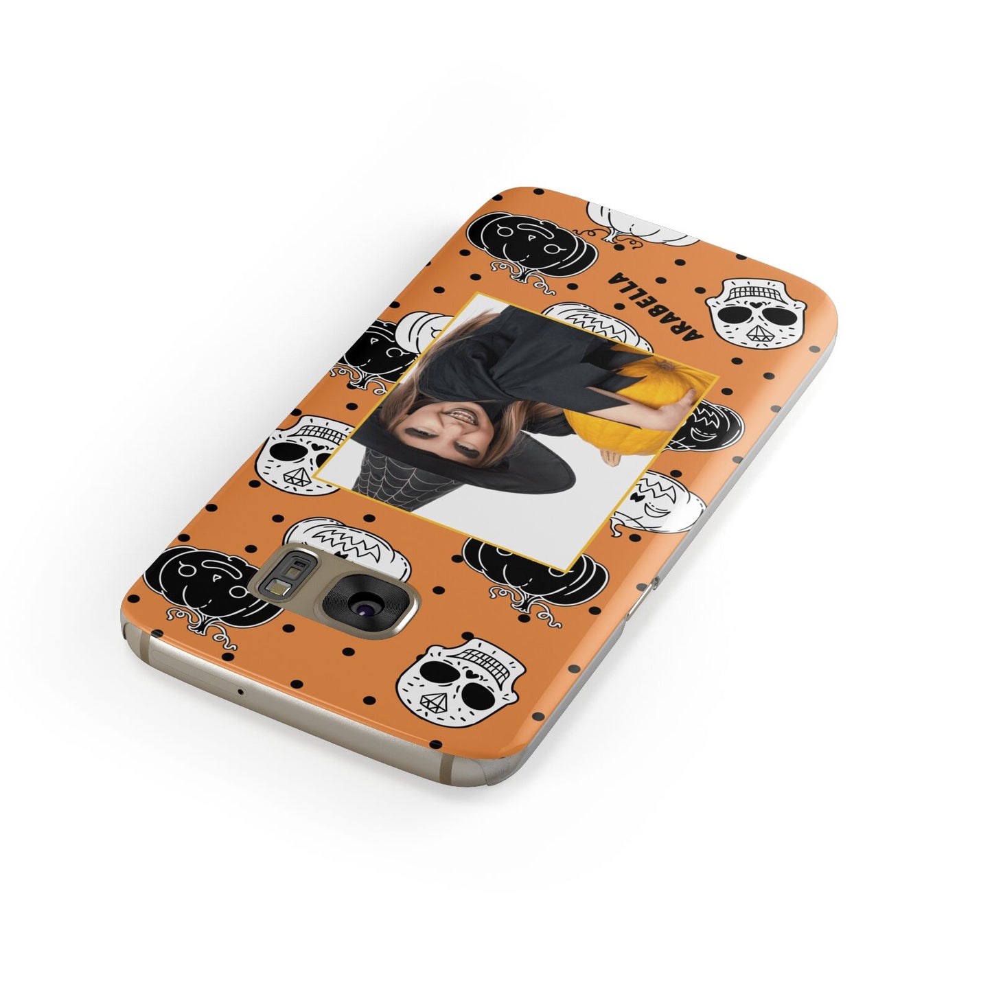 Halloween Pumpkins Photo Upload Samsung Galaxy Case Front Close Up