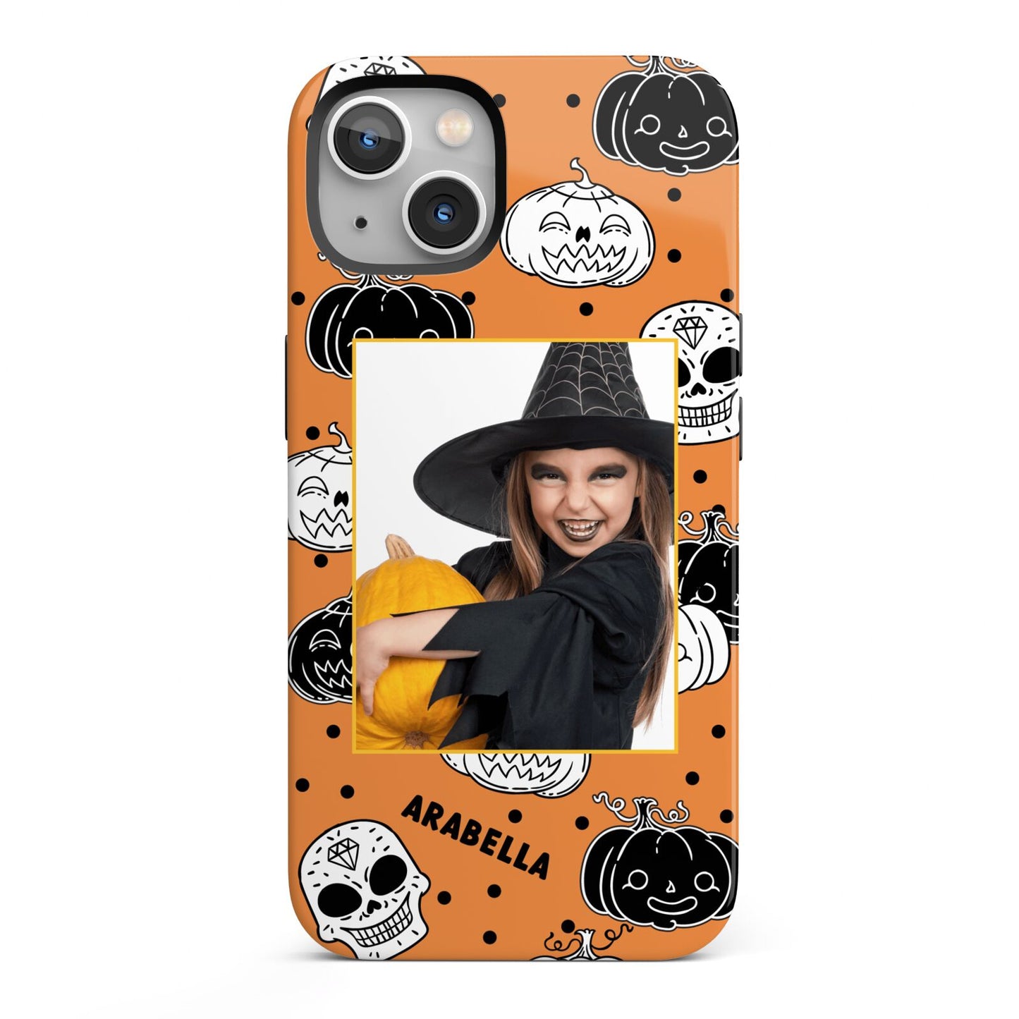 Halloween Pumpkins Photo Upload iPhone 13 Full Wrap 3D Tough Case