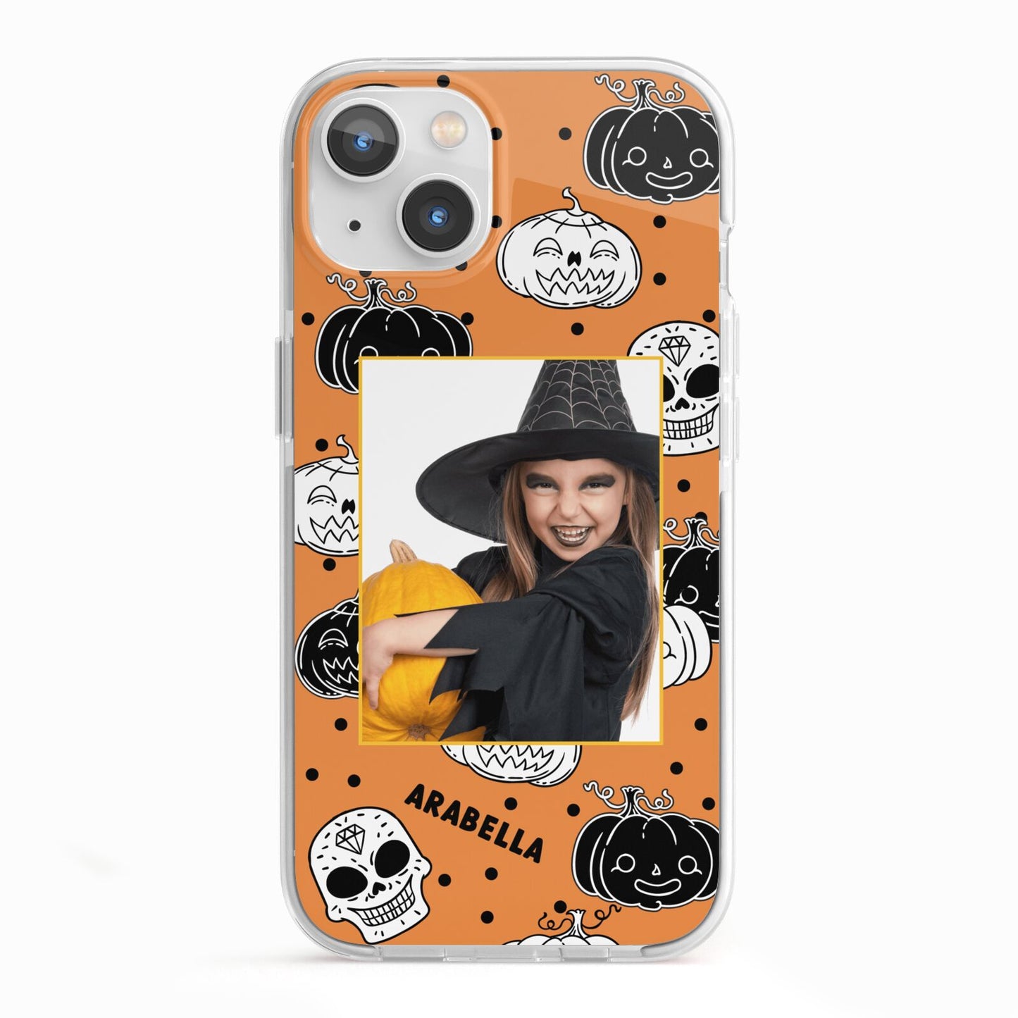 Halloween Pumpkins Photo Upload iPhone 13 TPU Impact Case with White Edges