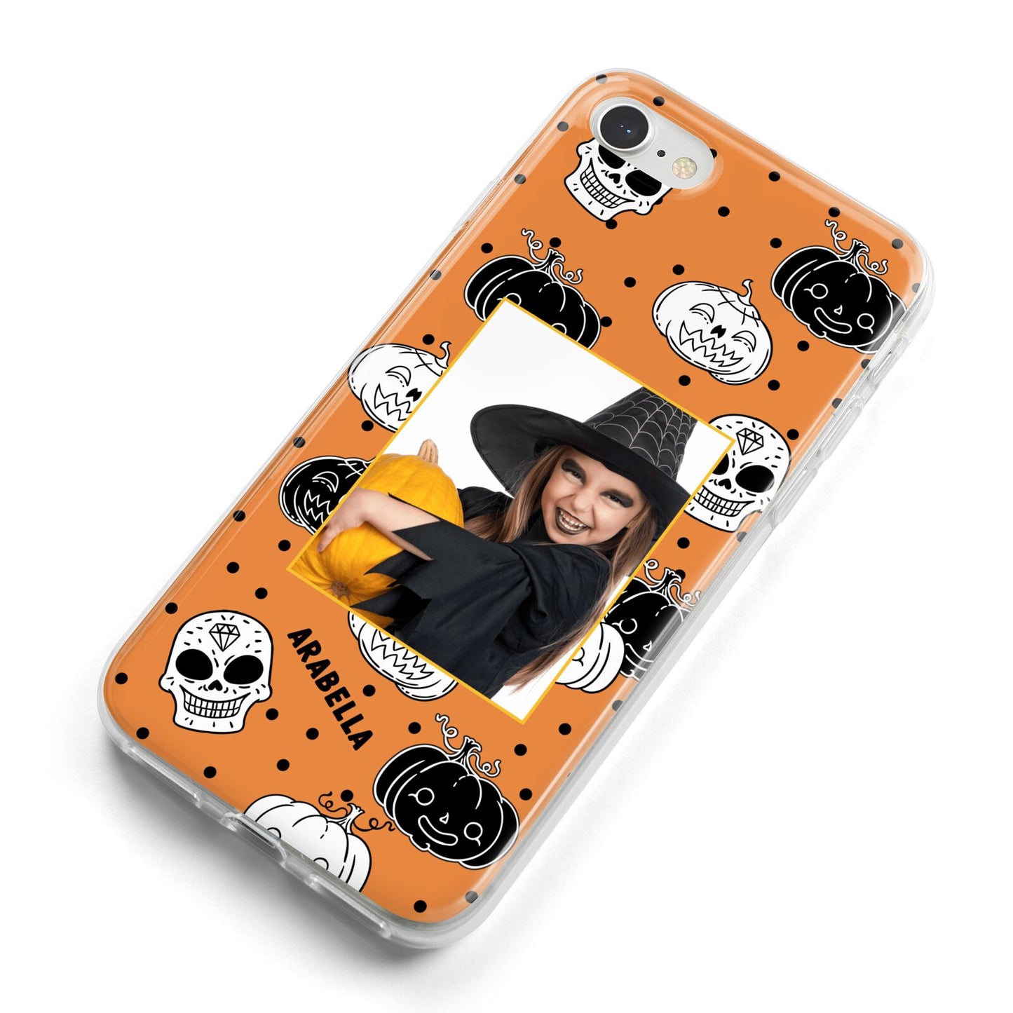 Halloween Pumpkins Photo Upload iPhone 8 Bumper Case on Silver iPhone Alternative Image