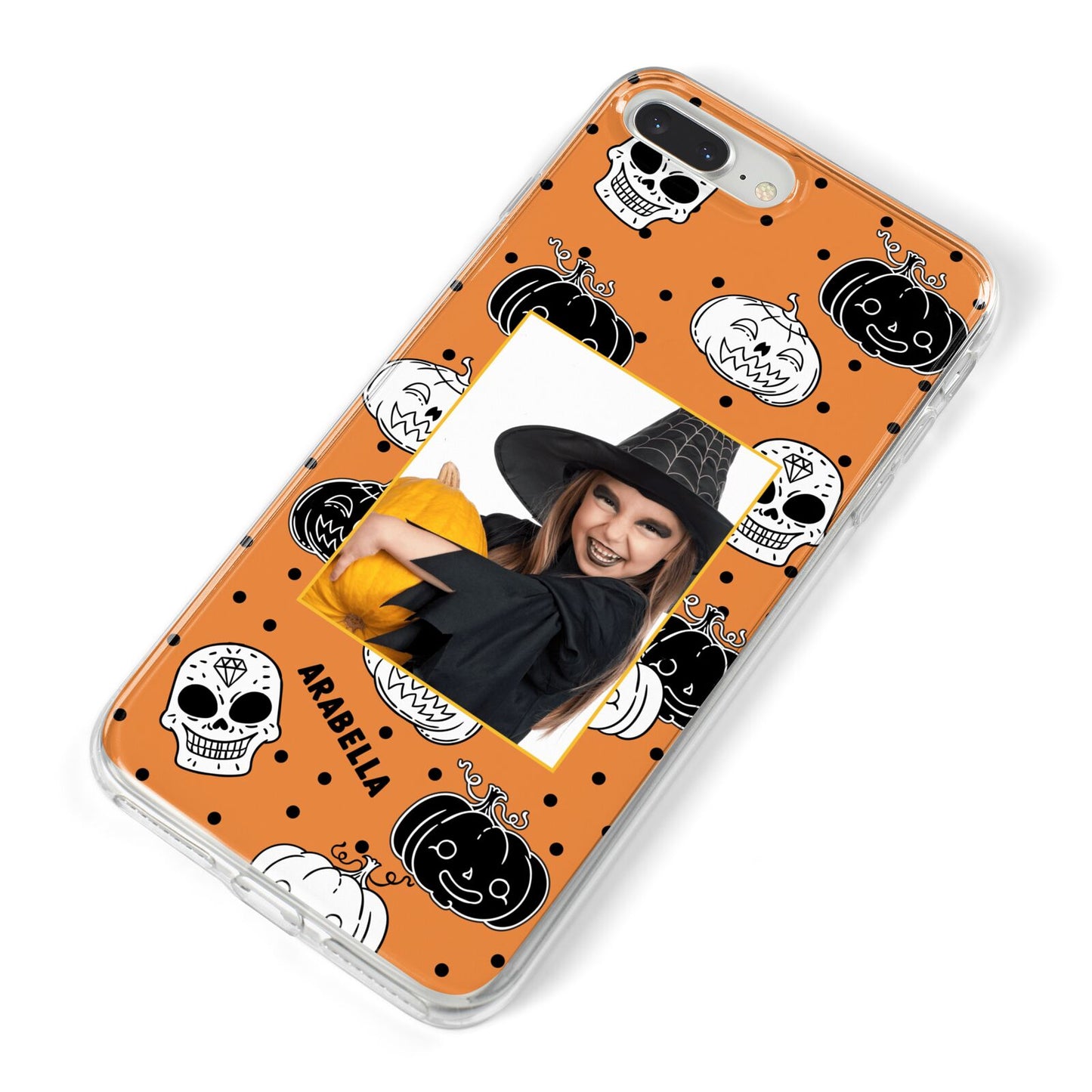 Halloween Pumpkins Photo Upload iPhone 8 Plus Bumper Case on Silver iPhone Alternative Image