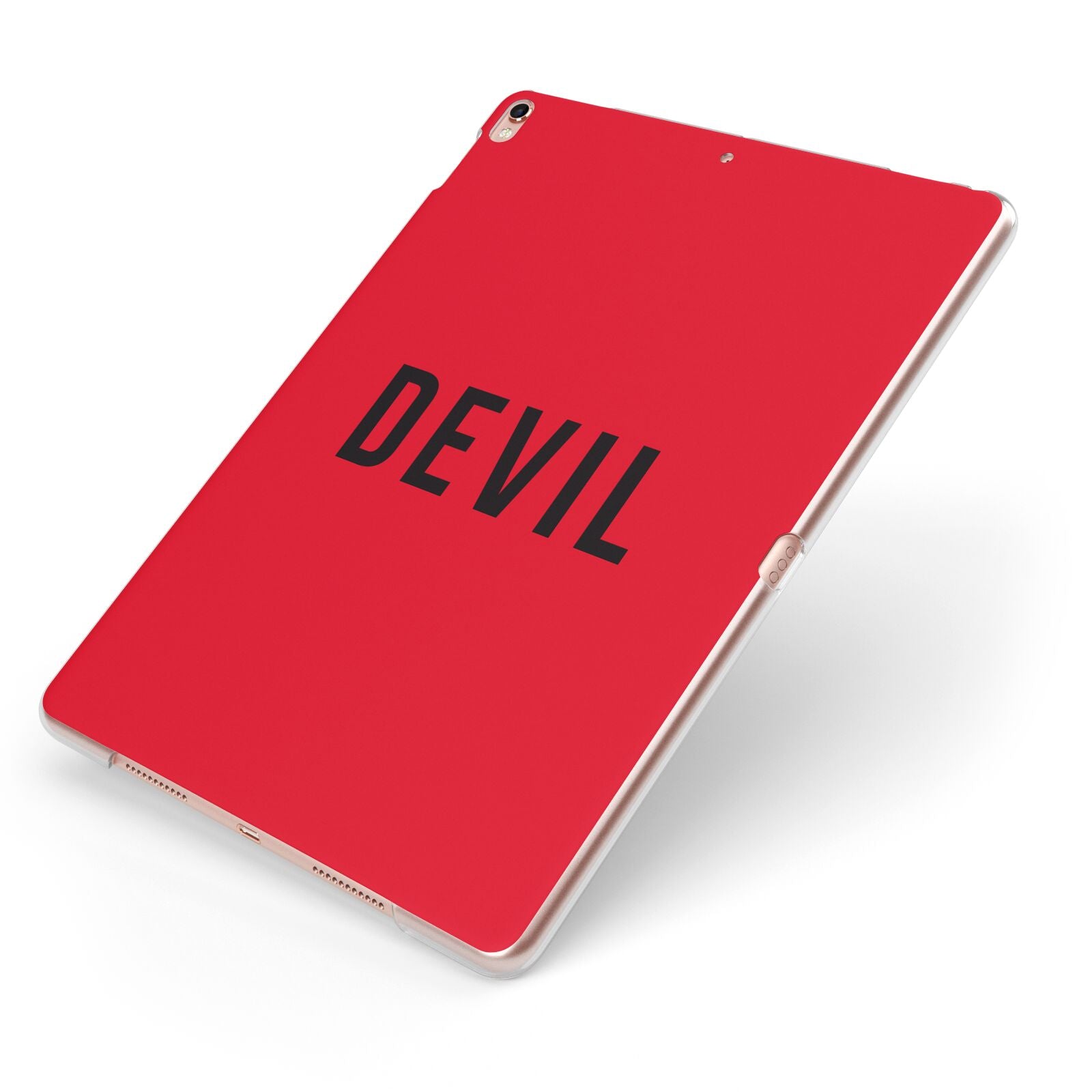 Halloween Red Devil Apple iPad Case on Rose Gold iPad Side View