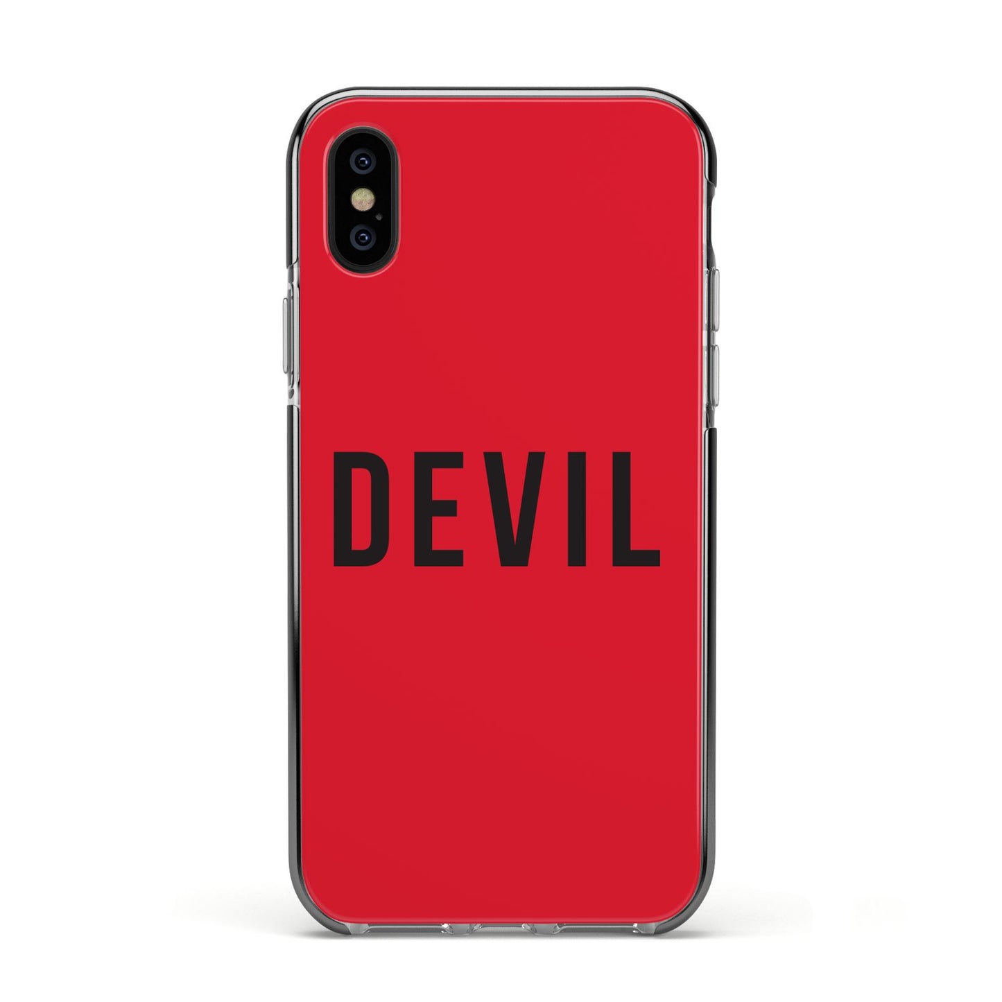 Halloween Red Devil Apple iPhone Xs Impact Case Black Edge on Black Phone