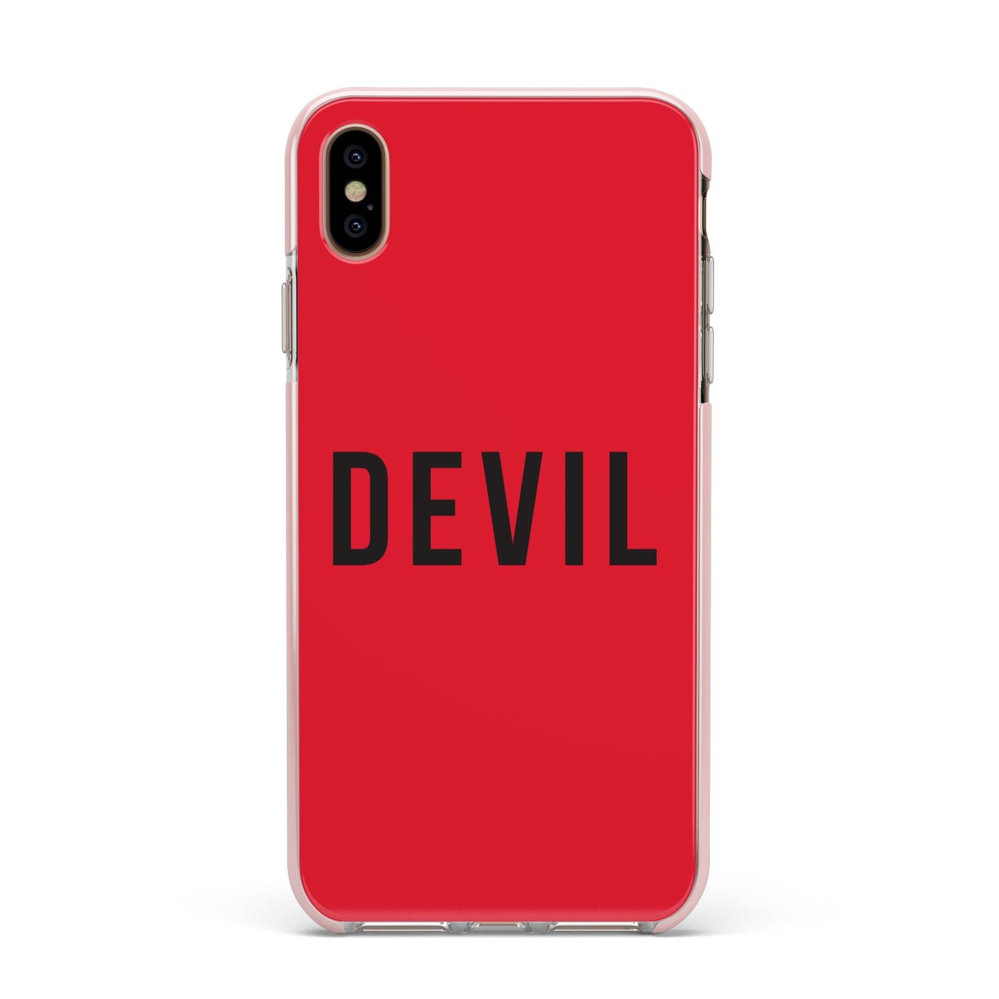 Halloween Red Devil Apple iPhone Xs Max Impact Case Pink Edge on Gold Phone