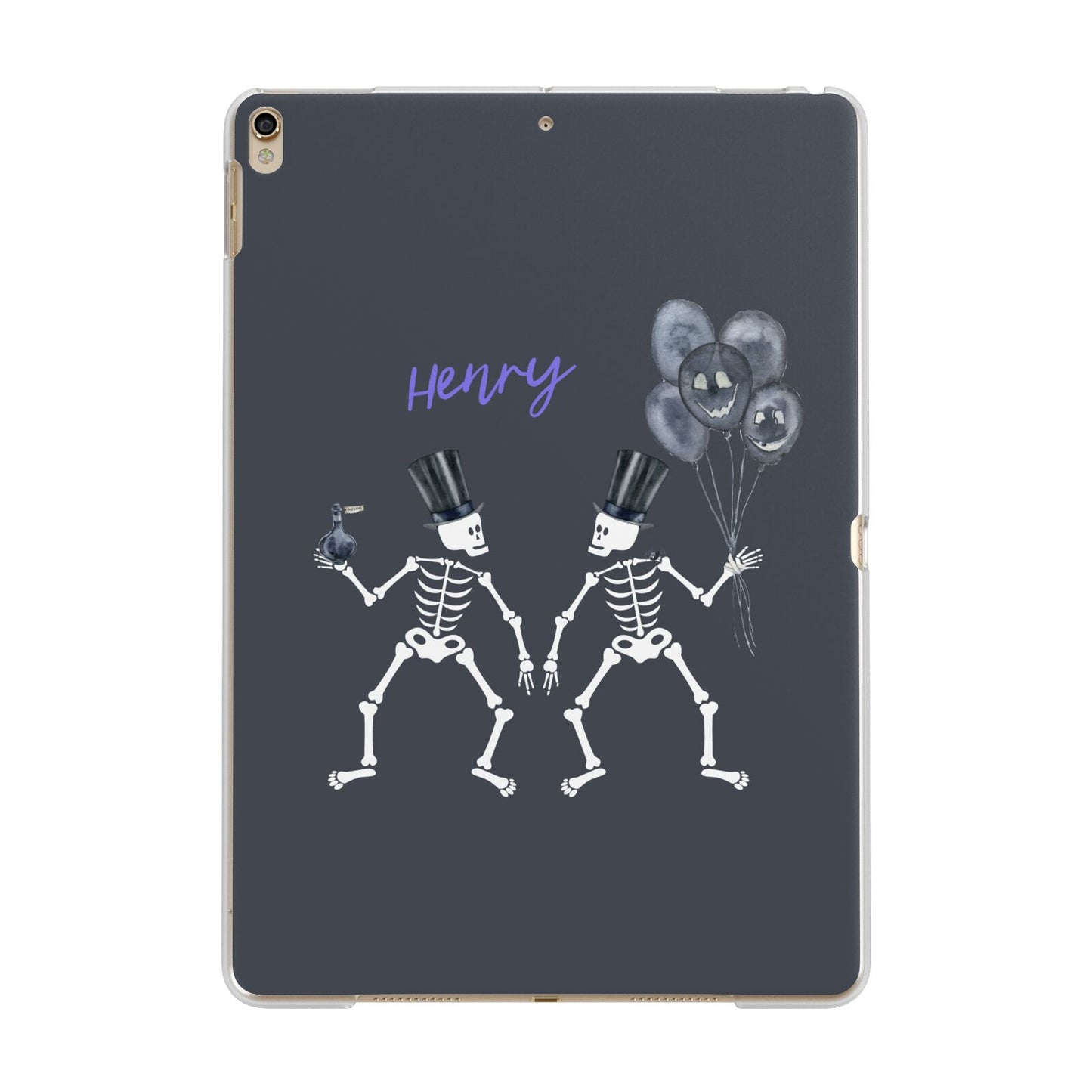 Halloween Skeleton Apple iPad Gold Case