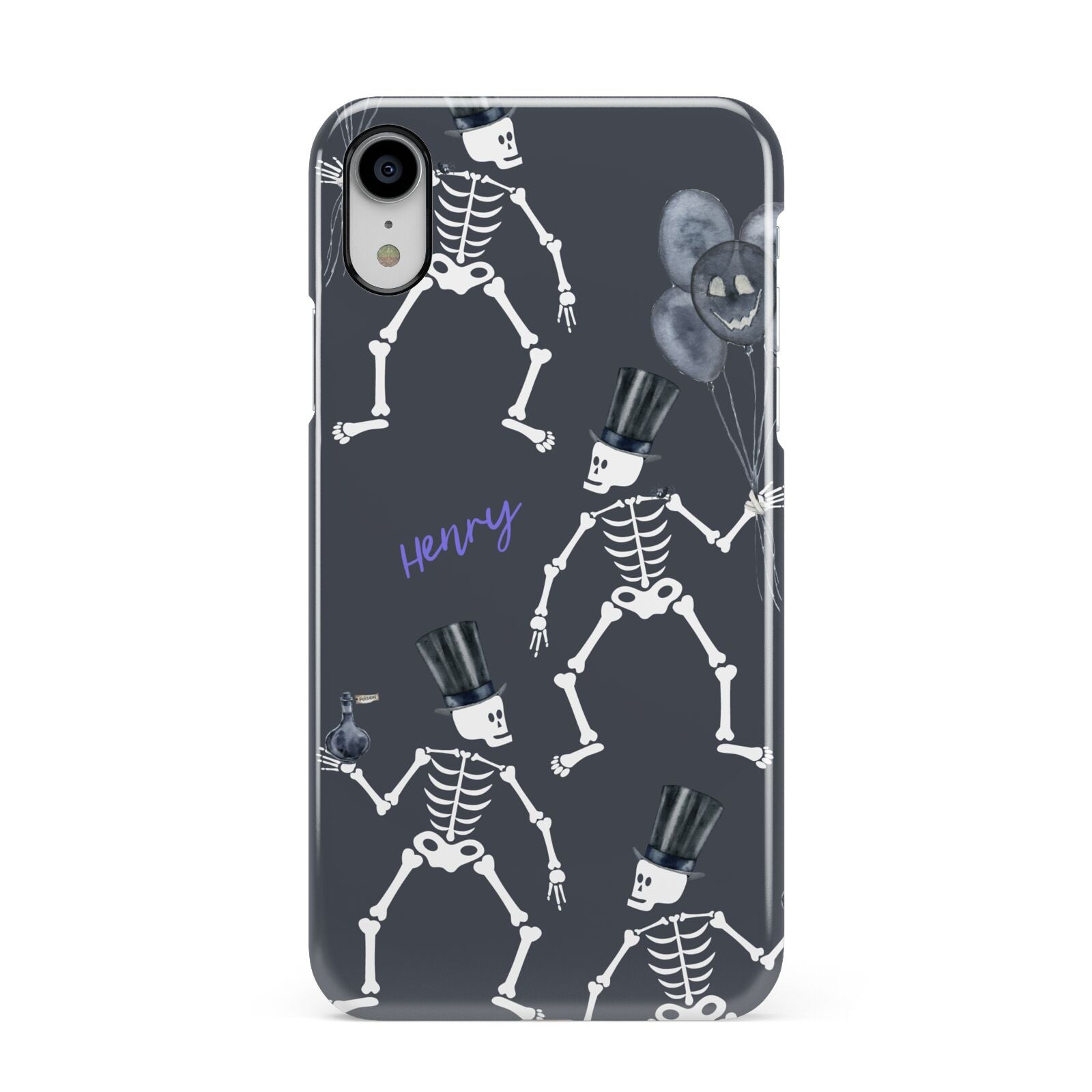 Halloween Skeleton Apple iPhone XR White 3D Snap Case