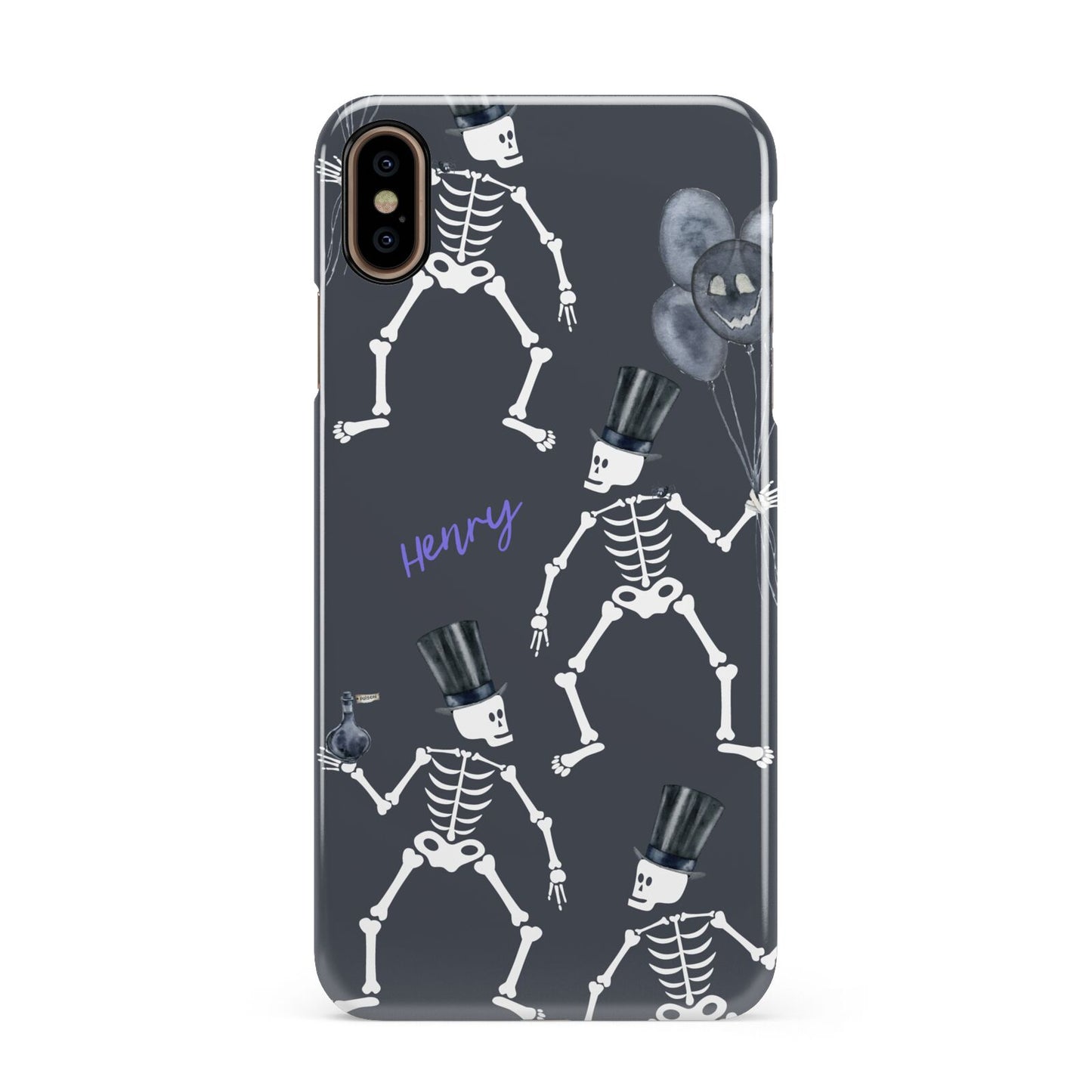 Halloween Skeleton Apple iPhone Xs Max 3D Snap Case