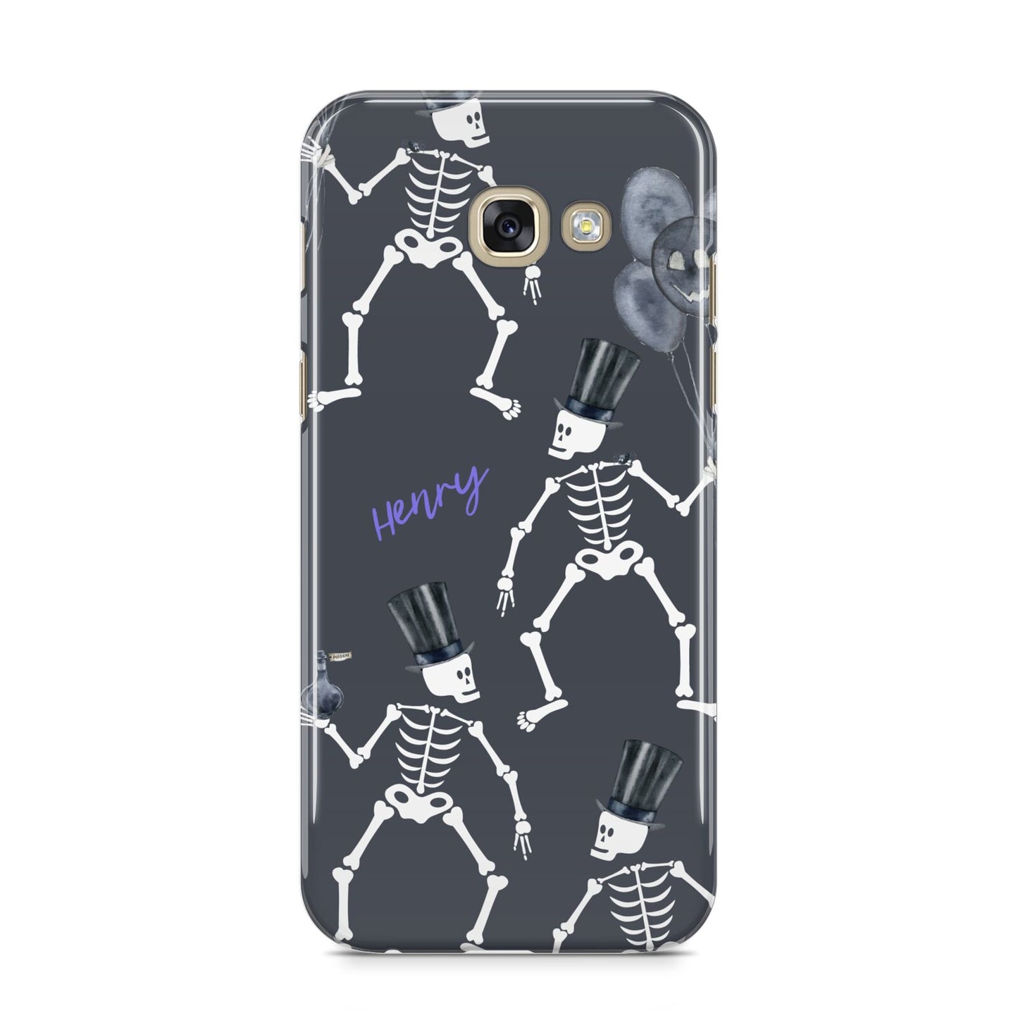 Halloween Skeleton Samsung Galaxy A5 2017 Case on gold phone