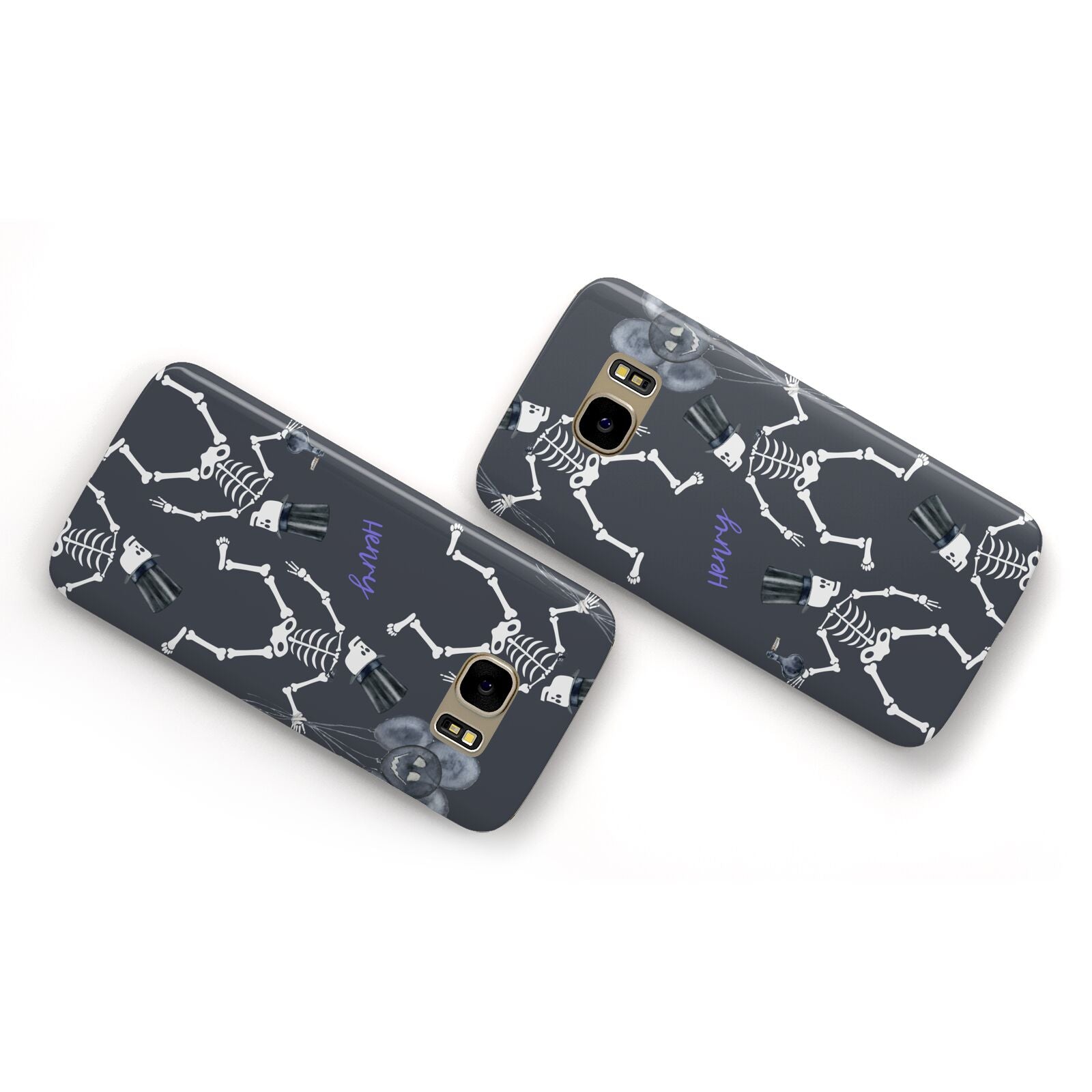 Halloween Skeleton Samsung Galaxy Case Flat Overview