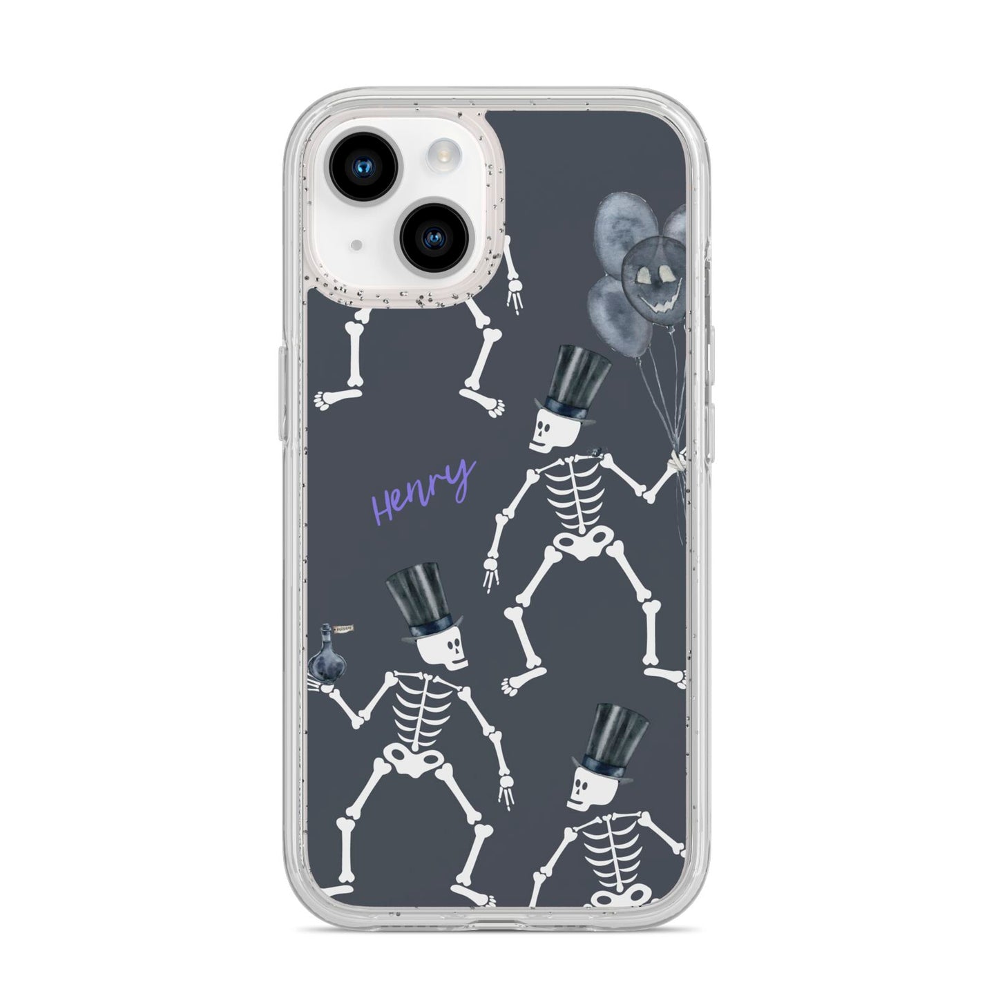 Halloween Skeleton iPhone 14 Glitter Tough Case Starlight