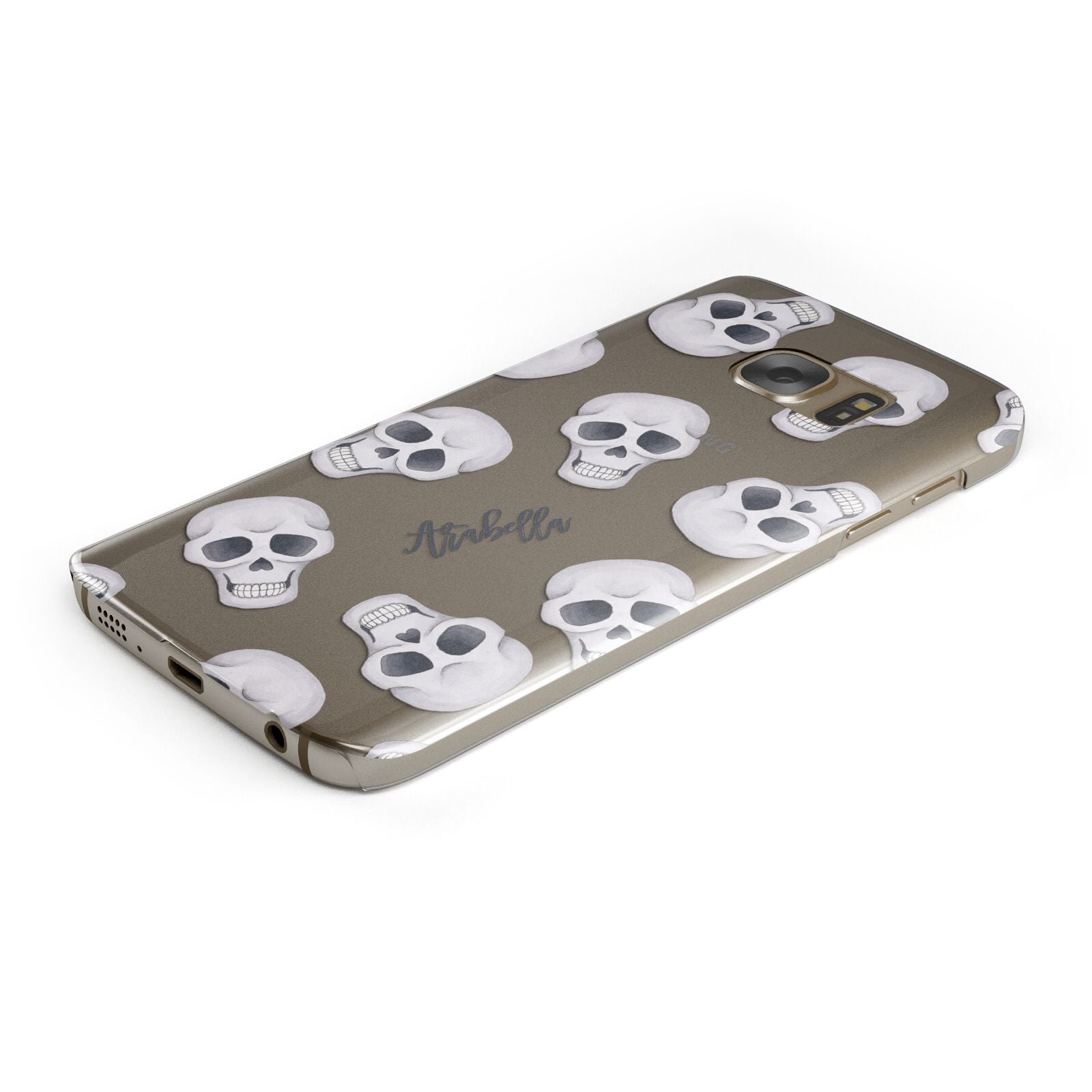 Halloween Skulls Protective Samsung Galaxy Case Angled Image