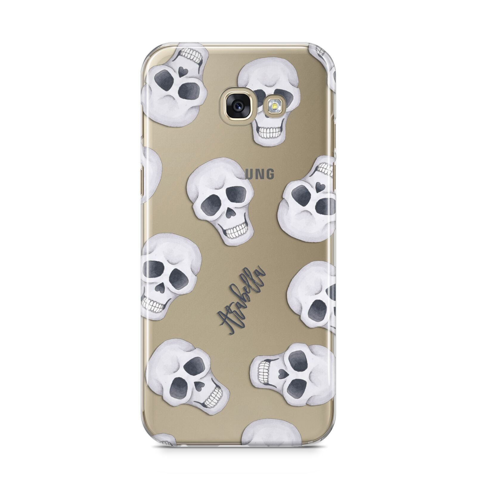 Halloween Skulls Samsung Galaxy A5 2017 Case on gold phone