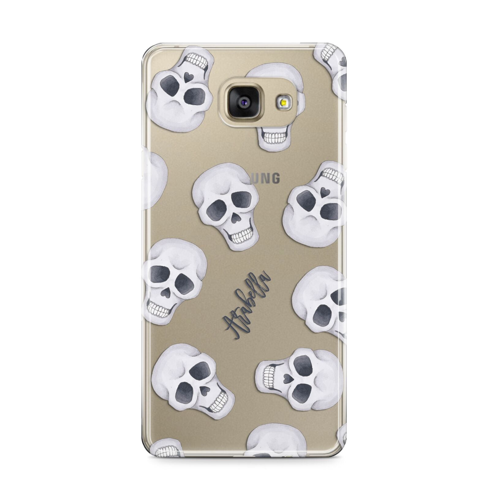 Halloween Skulls Samsung Galaxy A9 2016 Case on gold phone