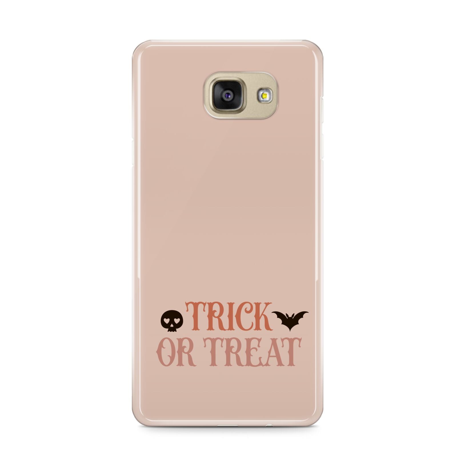 Halloween Trick or Treat Samsung Galaxy A9 2016 Case on gold phone