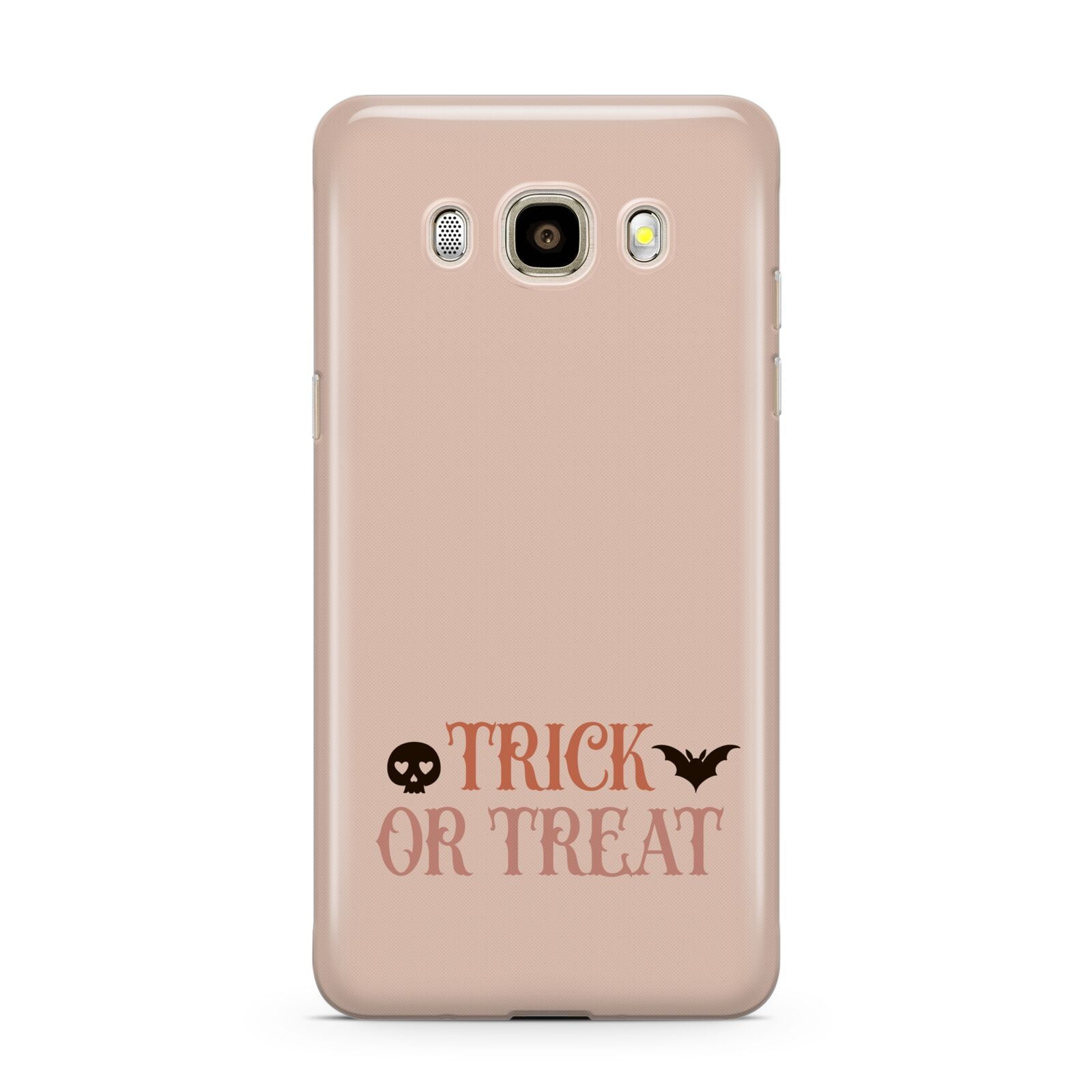 Halloween Trick or Treat Samsung Galaxy J7 2016 Case on gold phone