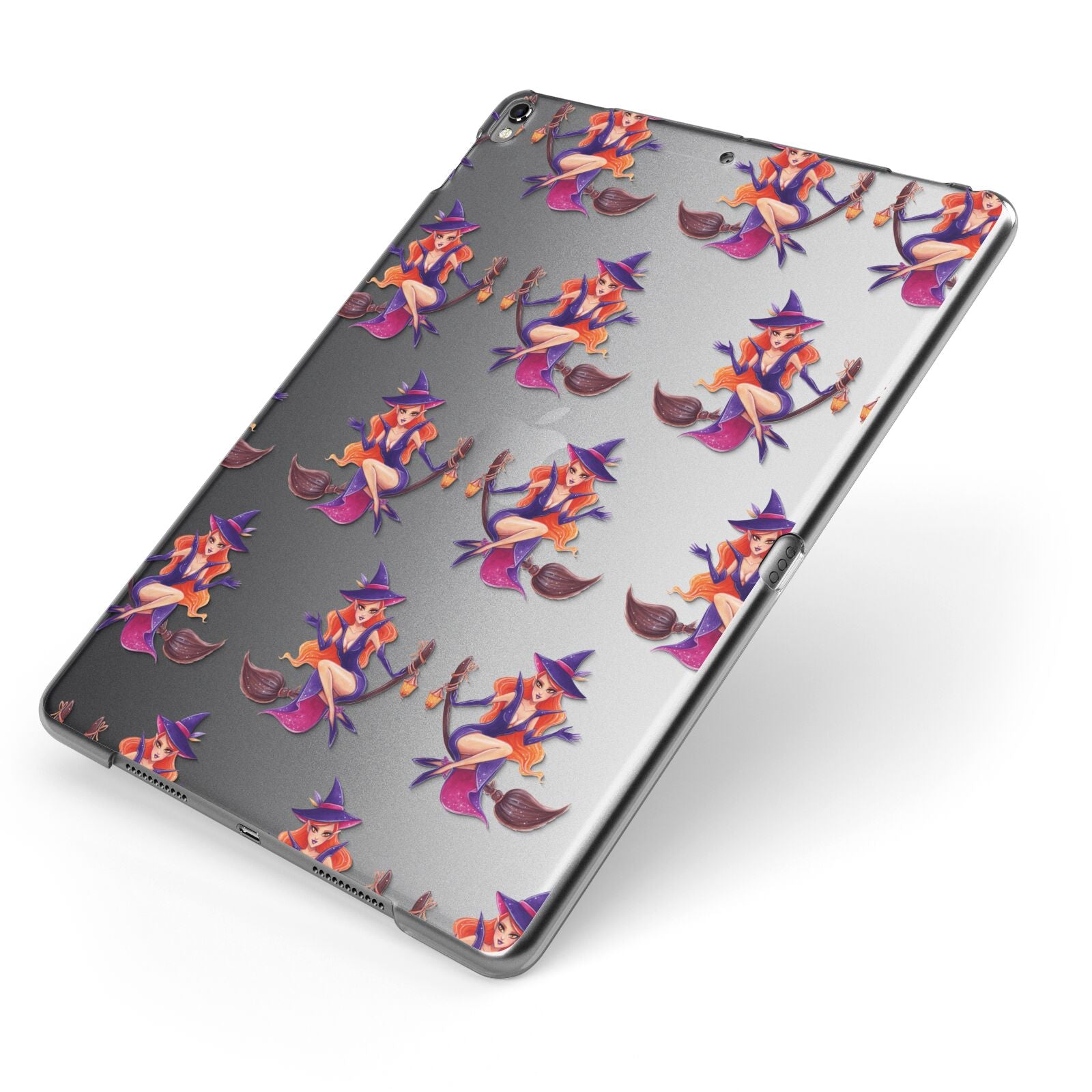 Halloween Witch Apple iPad Case on Grey iPad Side View