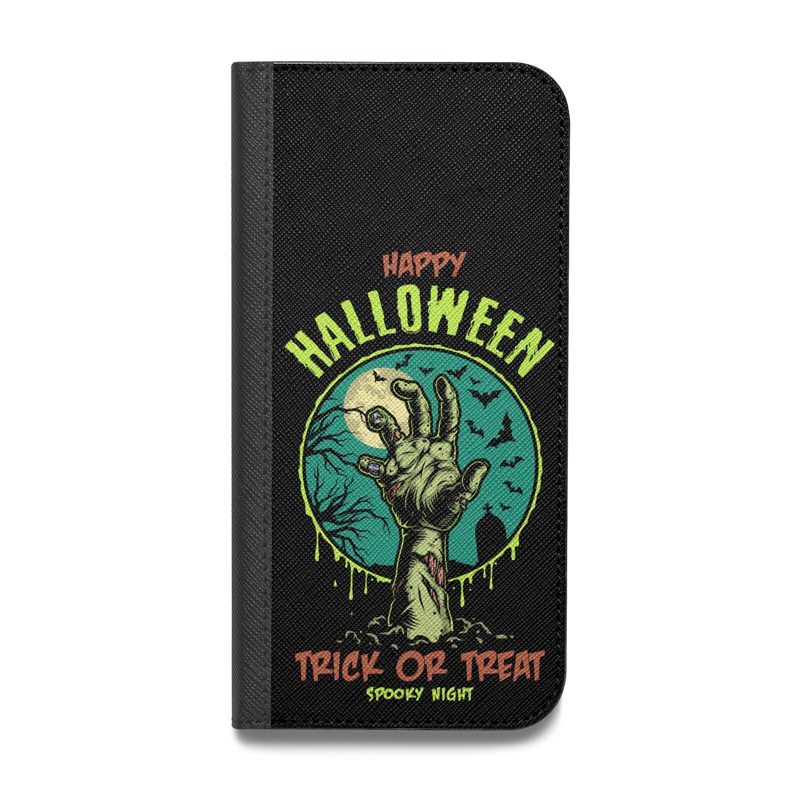 Halloween Zombie Hand Vegan Leather Flip iPhone Case