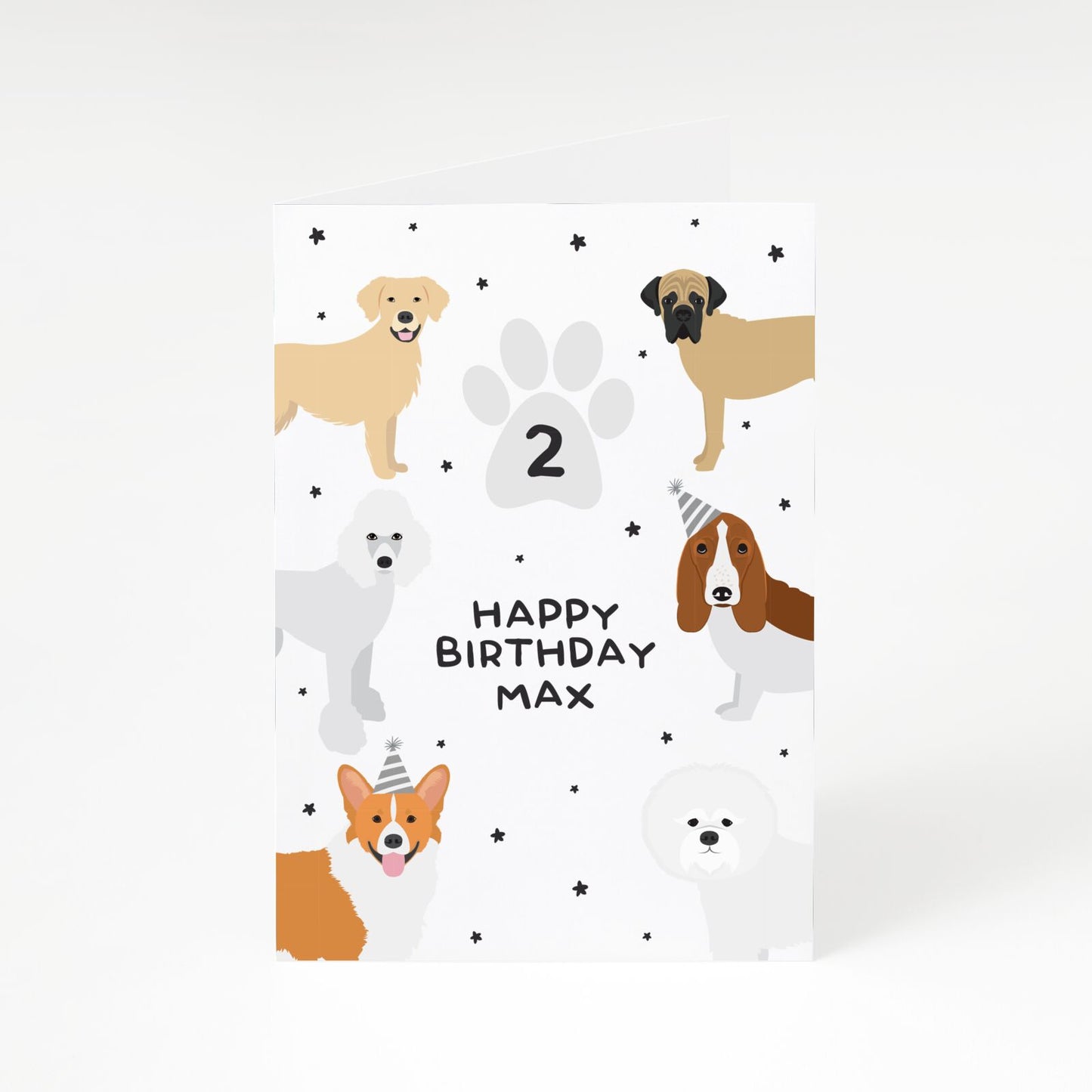 Happy Birthday Personalised Dogs A5 Greetings Card