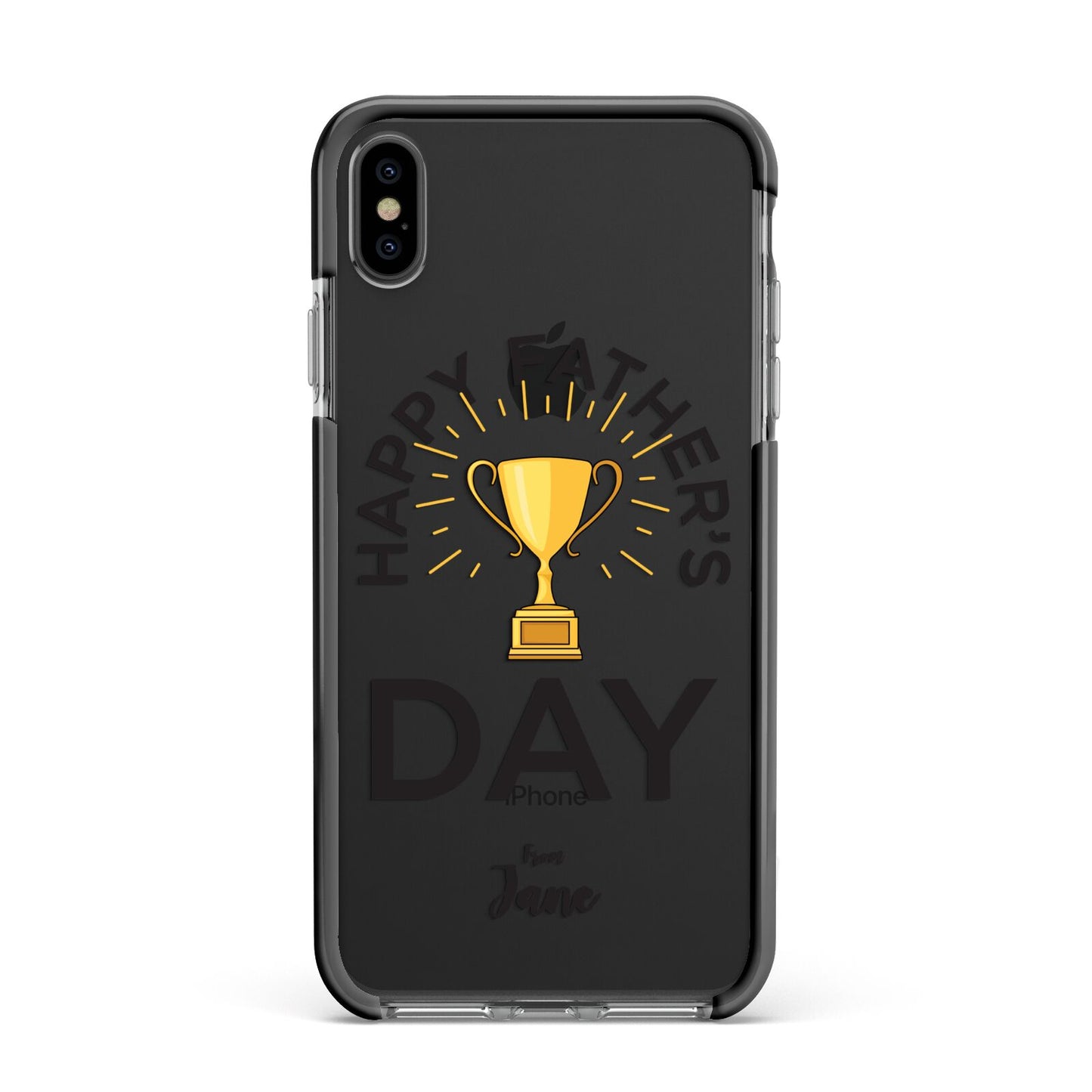 Happy Fathers Day Apple iPhone Xs Max Impact Case Black Edge on Black Phone