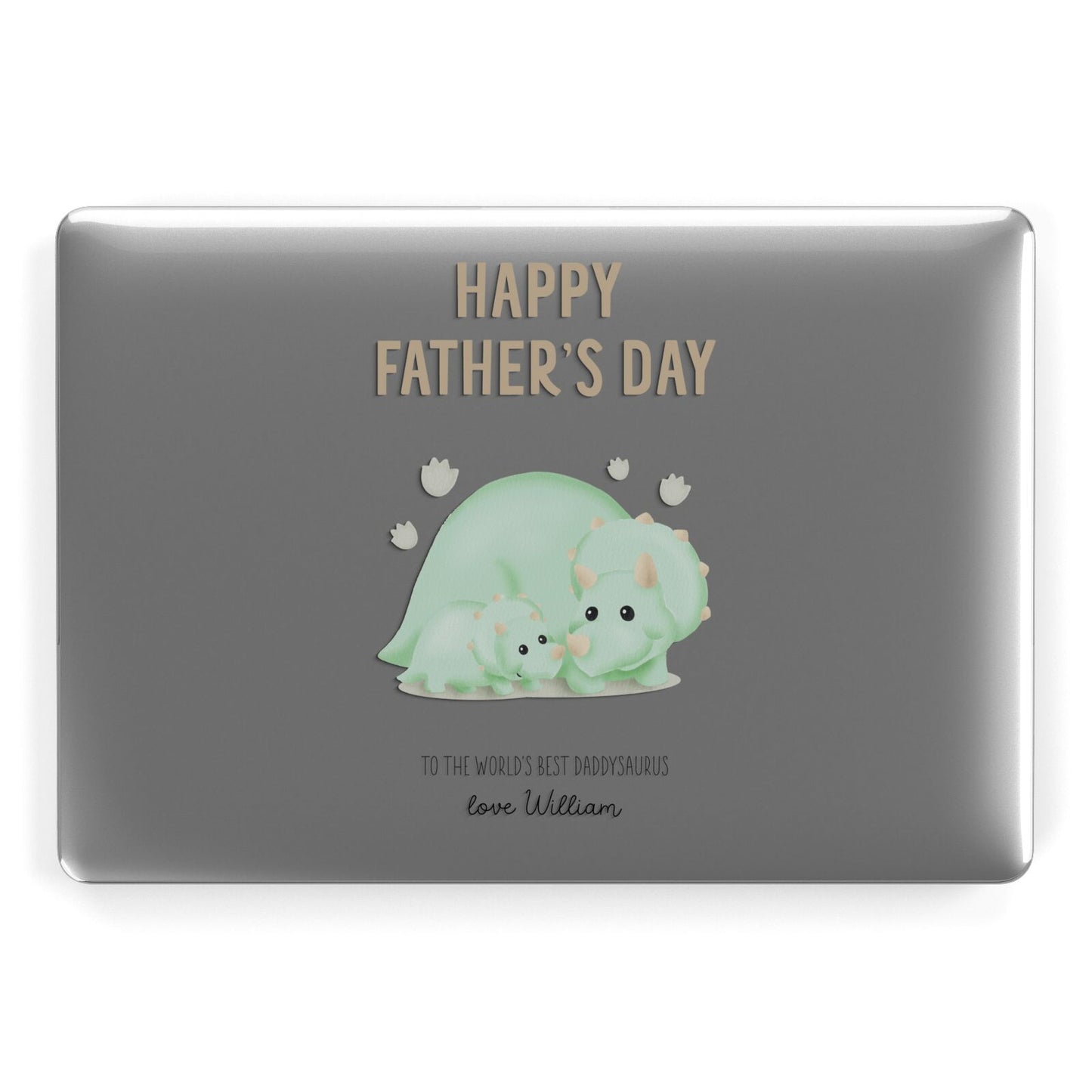 Happy Fathers Day Custom Triceratops Apple MacBook Case