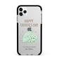 Happy Fathers Day Custom Triceratops Apple iPhone 11 Pro Max in Silver with Black Impact Case