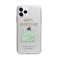 Happy Fathers Day Custom Triceratops Apple iPhone 11 Pro Max in Silver with Bumper Case