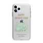 Happy Fathers Day Custom Triceratops Apple iPhone 11 Pro in Silver with Bumper Case