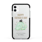 Happy Fathers Day Custom Triceratops Apple iPhone 11 in White with Black Impact Case