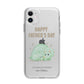 Happy Fathers Day Custom Triceratops Apple iPhone 11 in White with Bumper Case
