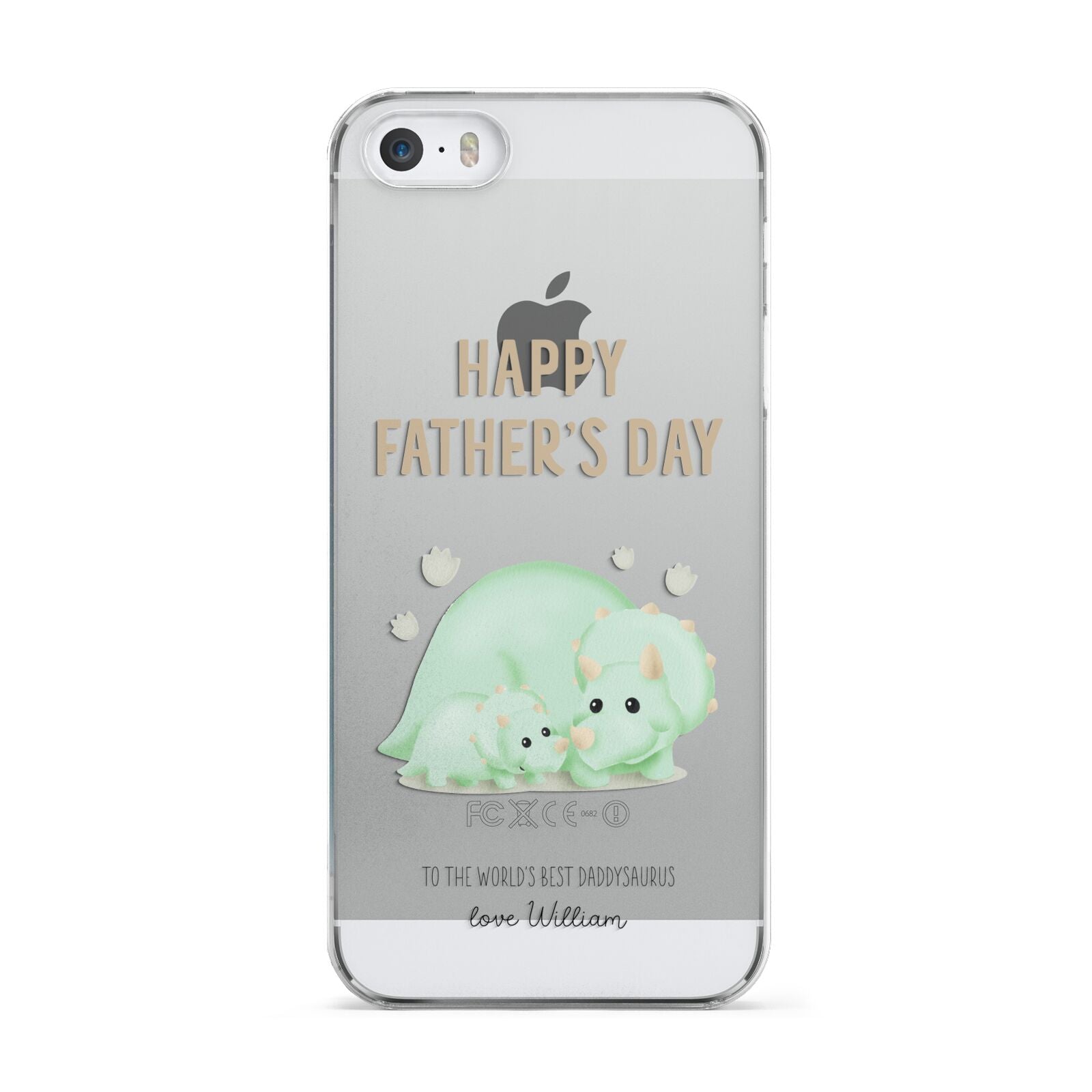 Happy Fathers Day Custom Triceratops Apple iPhone 5 Case