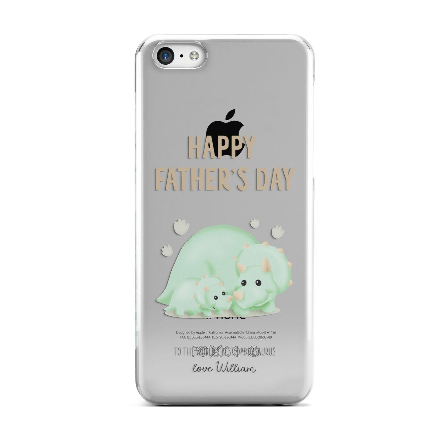 Happy Fathers Day Custom Triceratops Apple iPhone 5c Case