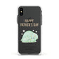 Happy Fathers Day Custom Triceratops Apple iPhone Xs Impact Case White Edge on Black Phone