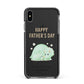 Happy Fathers Day Custom Triceratops Apple iPhone Xs Max Impact Case Black Edge on Black Phone