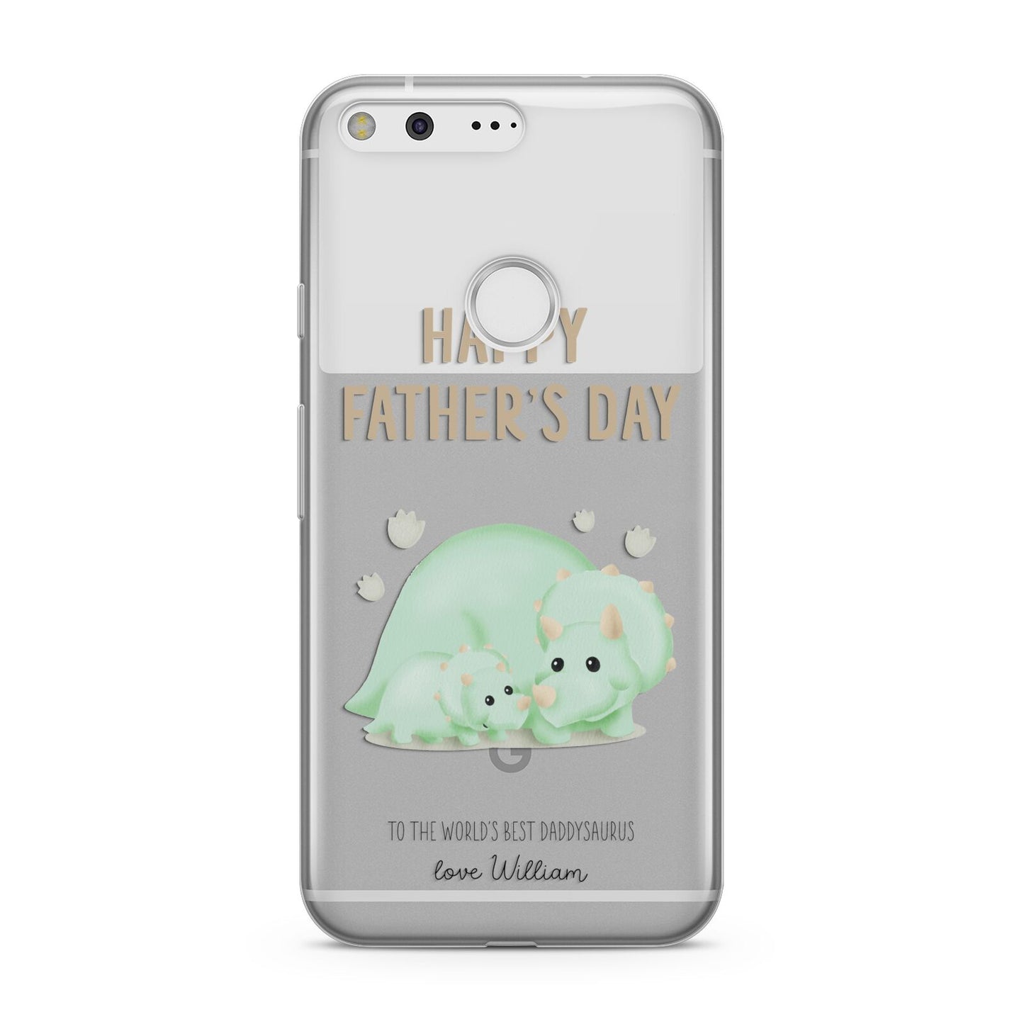 Happy Fathers Day Custom Triceratops Google Pixel Case