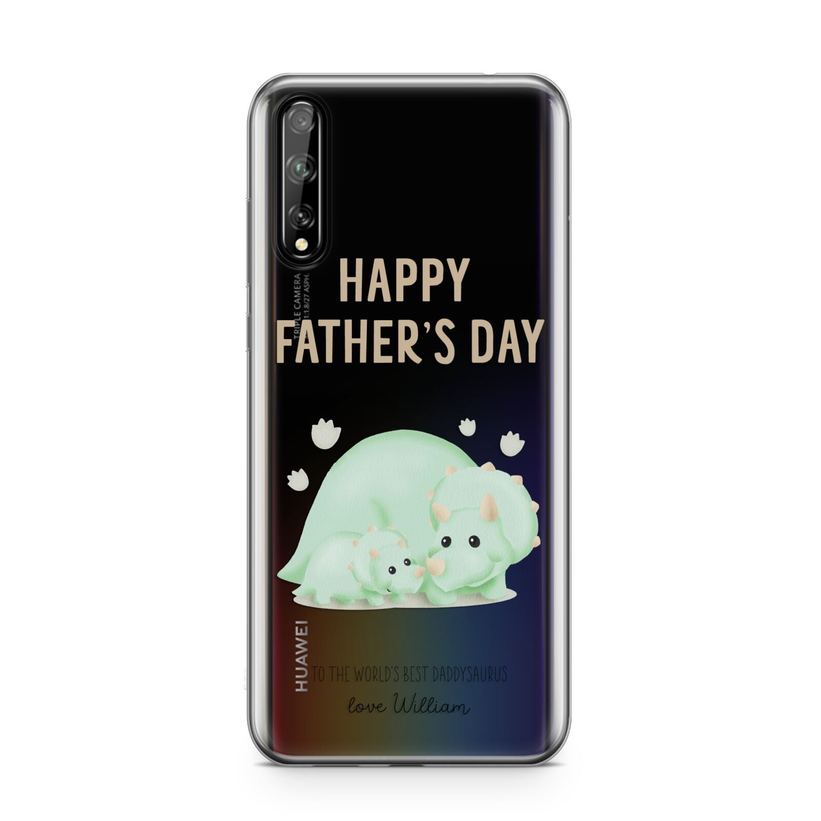 Happy Fathers Day Custom Triceratops Huawei Enjoy 10s Phone Case