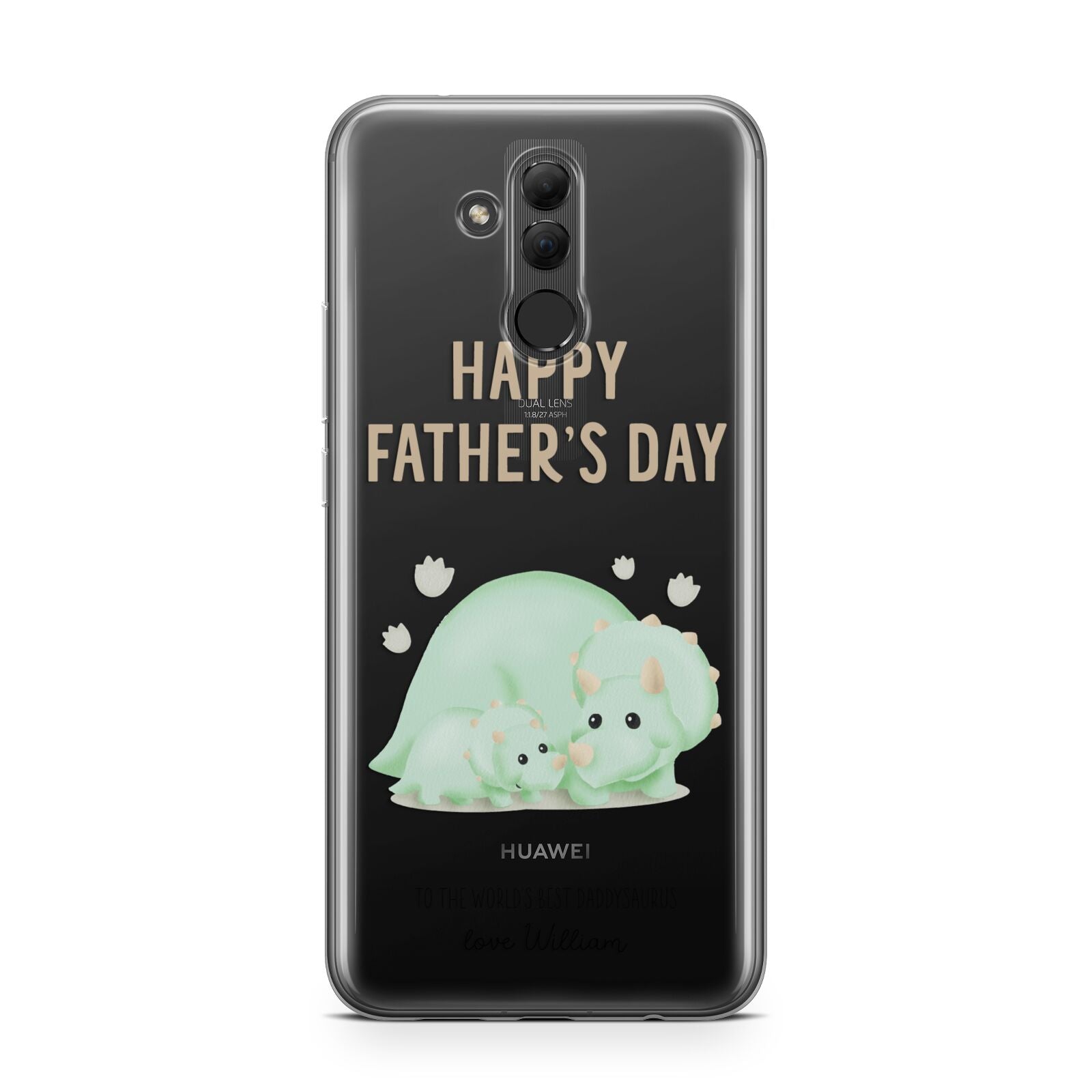 Happy Fathers Day Custom Triceratops Huawei Mate 20 Lite