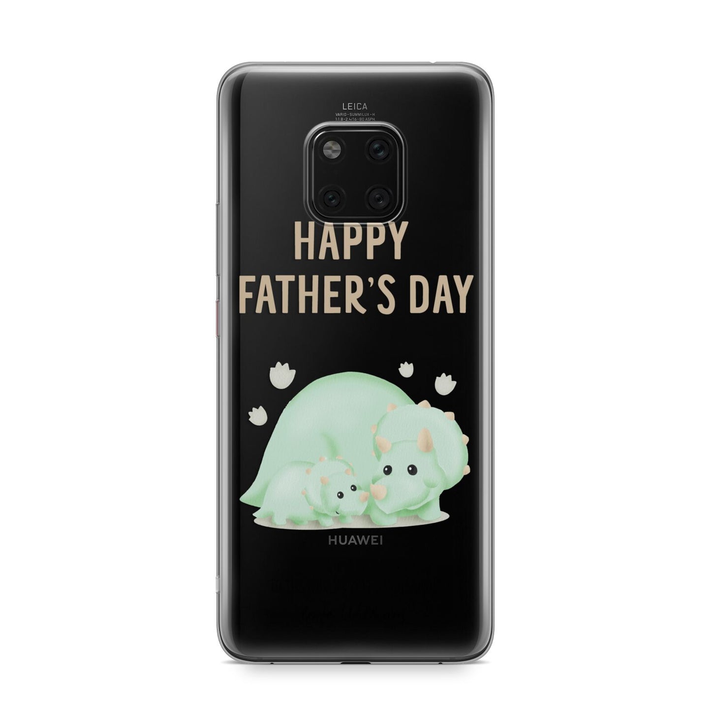 Happy Fathers Day Custom Triceratops Huawei Mate 20 Pro Phone Case