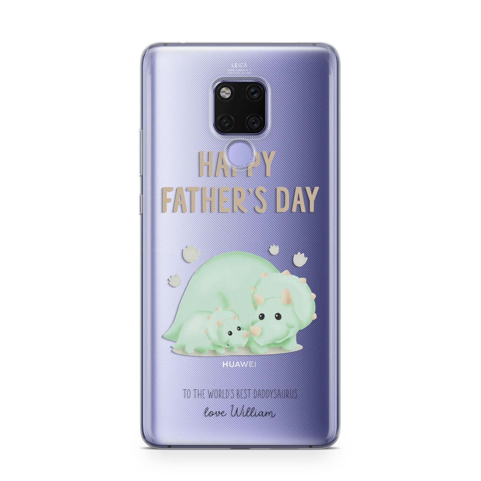 Happy Fathers Day Custom Triceratops Huawei Mate 20X Phone Case