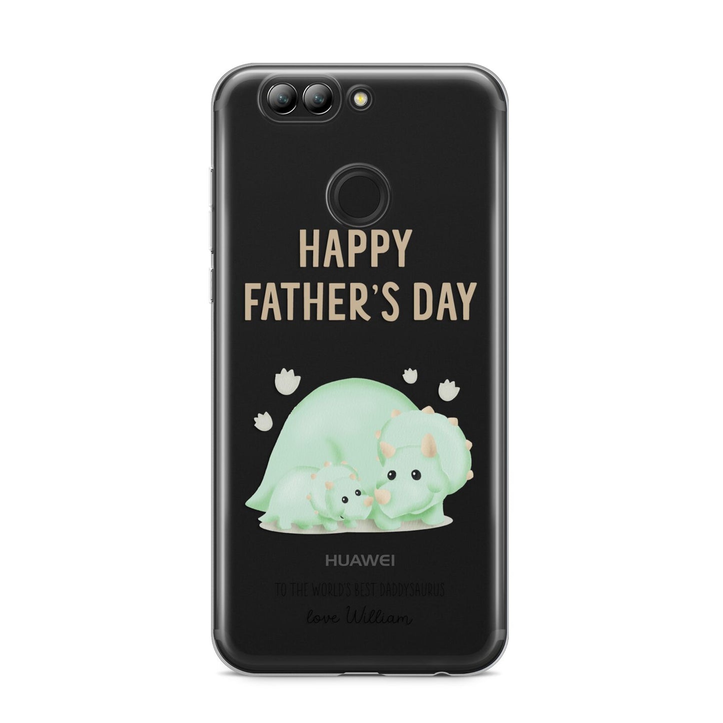 Happy Fathers Day Custom Triceratops Huawei Nova 2s Phone Case