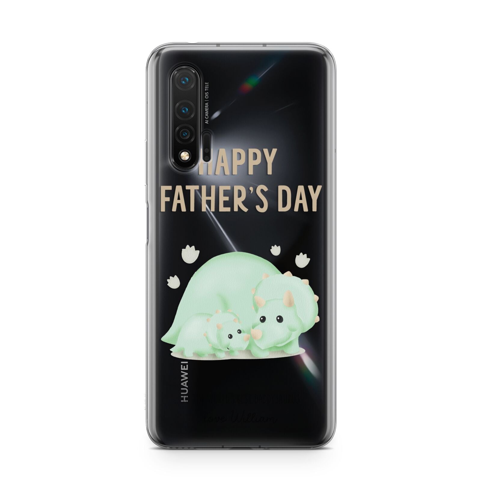 Happy Fathers Day Custom Triceratops Huawei Nova 6 Phone Case