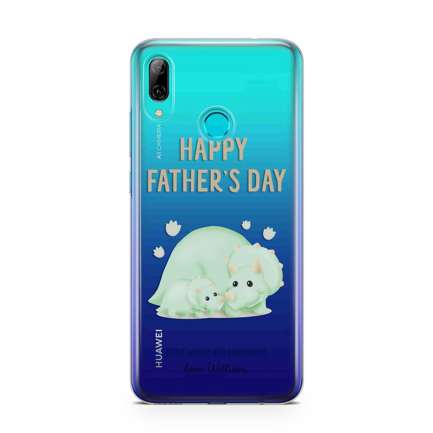 Happy Fathers Day Custom Triceratops Huawei P Smart 2019 Case