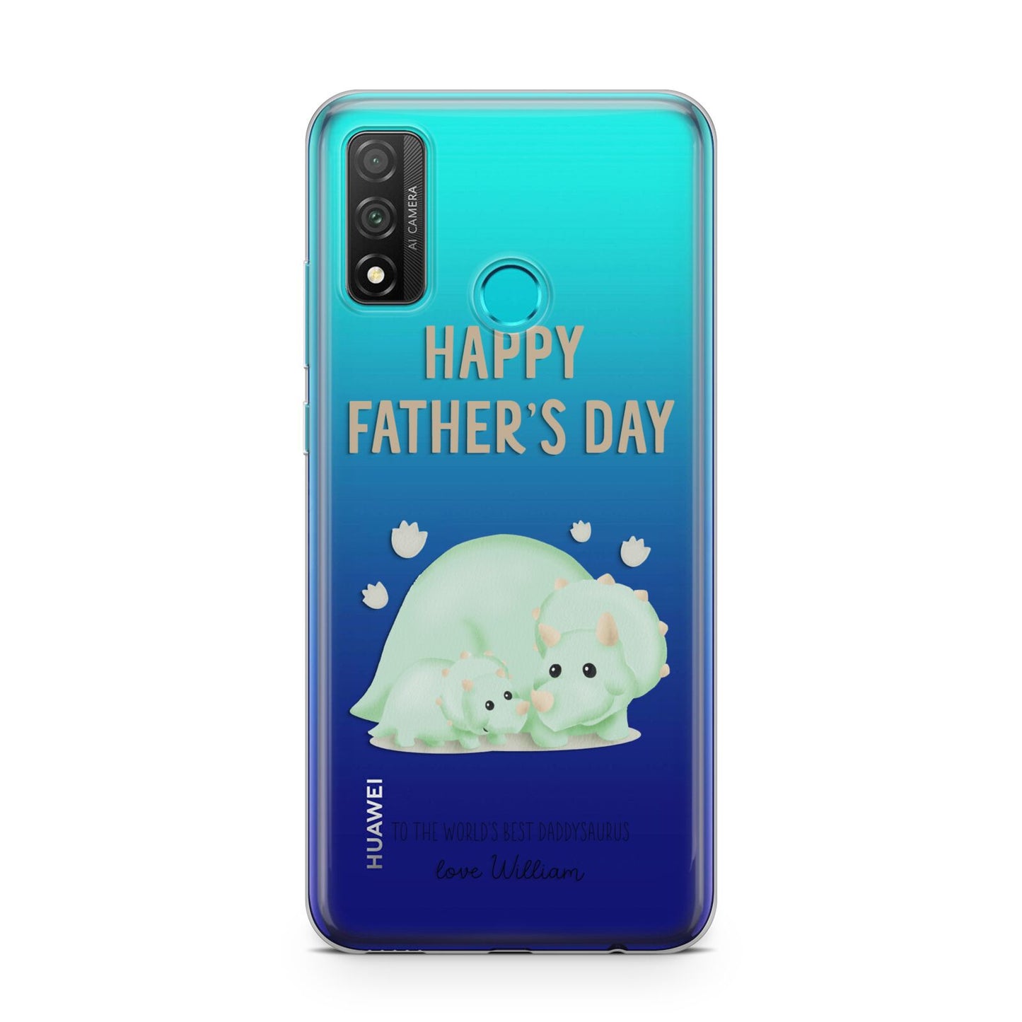 Happy Fathers Day Custom Triceratops Huawei P Smart 2020