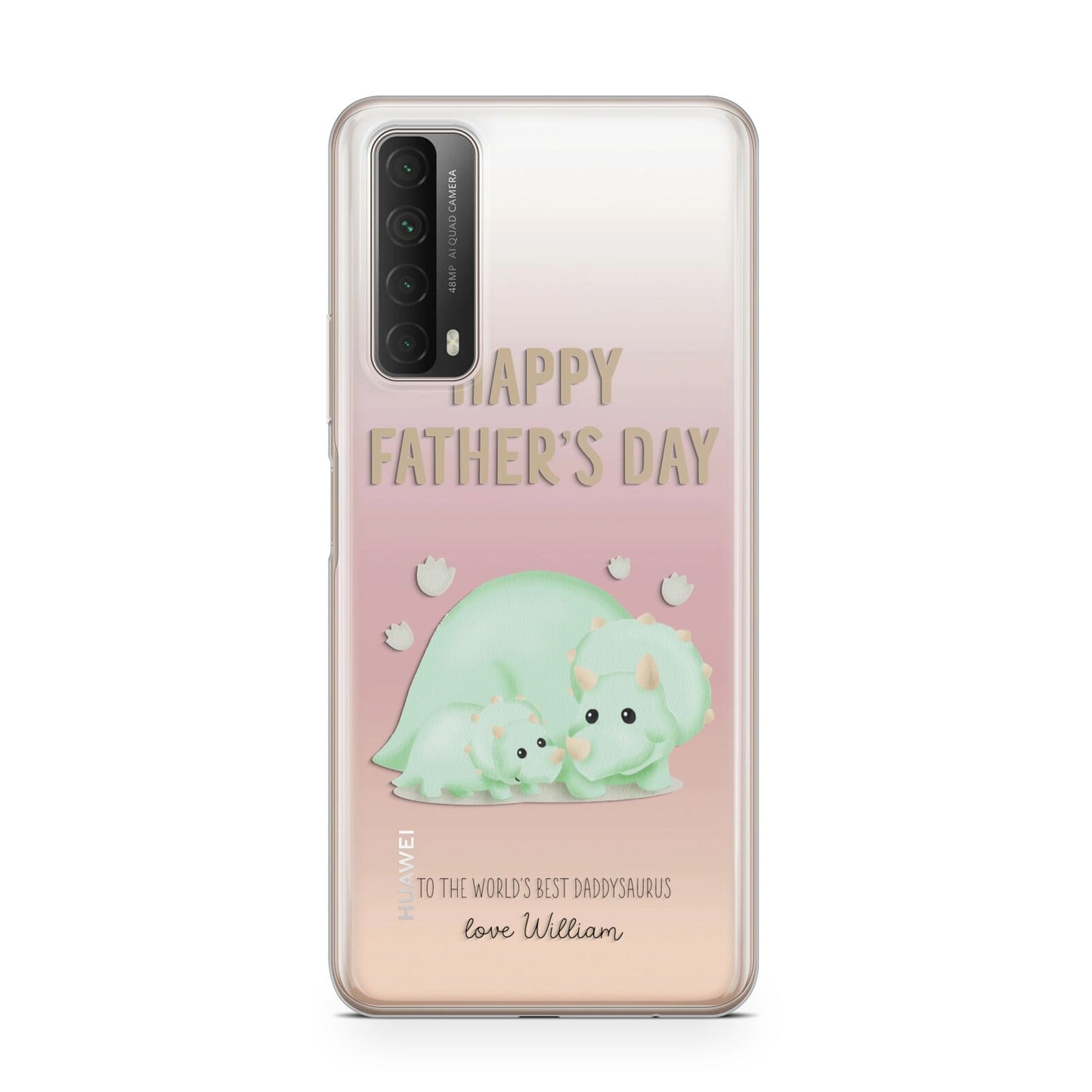 Happy Fathers Day Custom Triceratops Huawei P Smart 2021