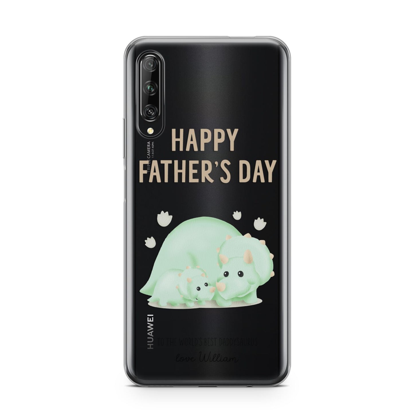 Happy Fathers Day Custom Triceratops Huawei P Smart Pro 2019