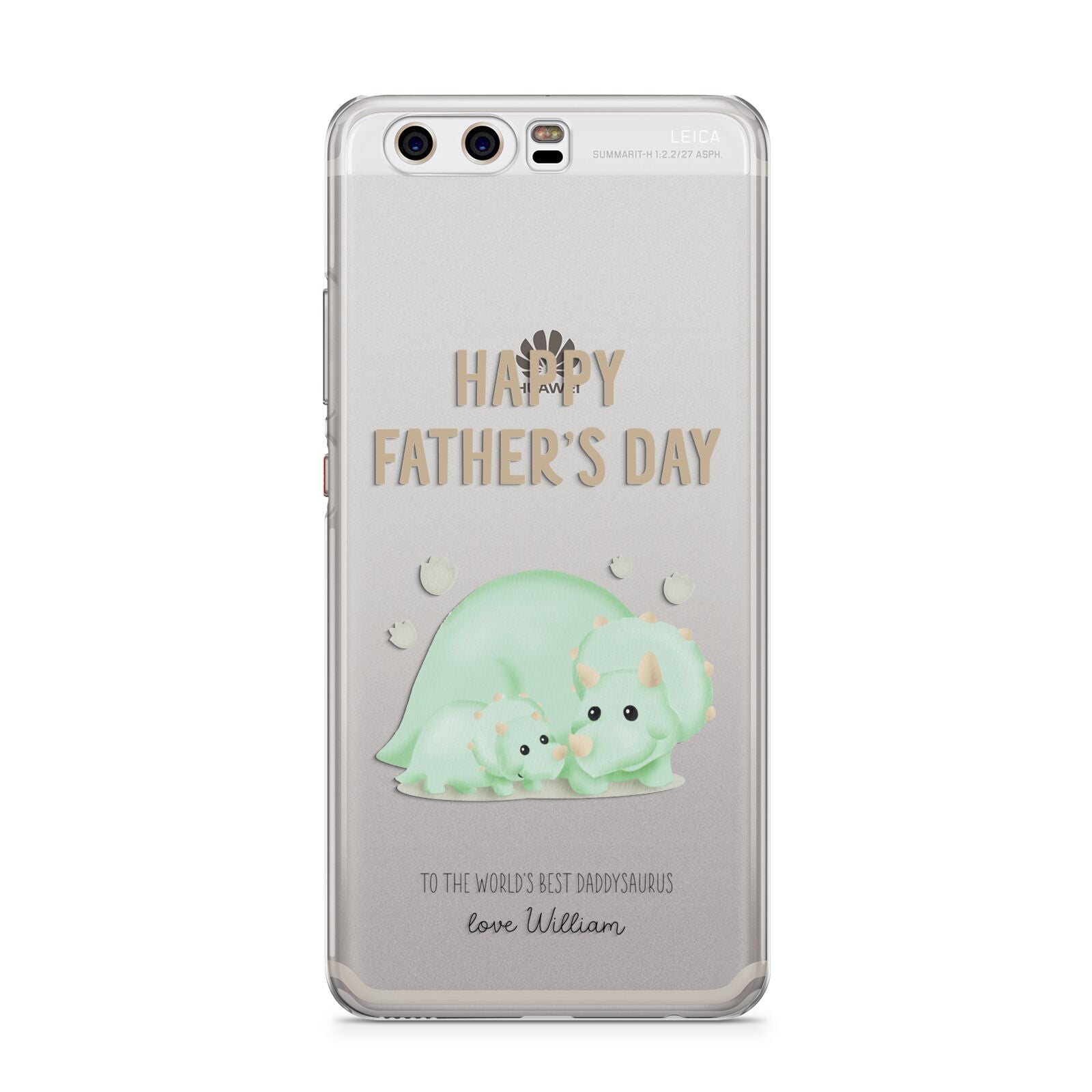 Happy Fathers Day Custom Triceratops Huawei P10 Phone Case