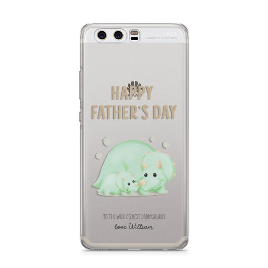 Happy Fathers Day Custom Triceratops Huawei P10 Phone Case