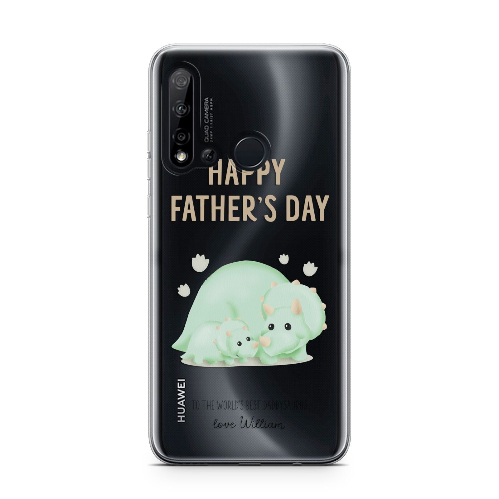 Happy Fathers Day Custom Triceratops Huawei P20 Lite 5G Phone Case