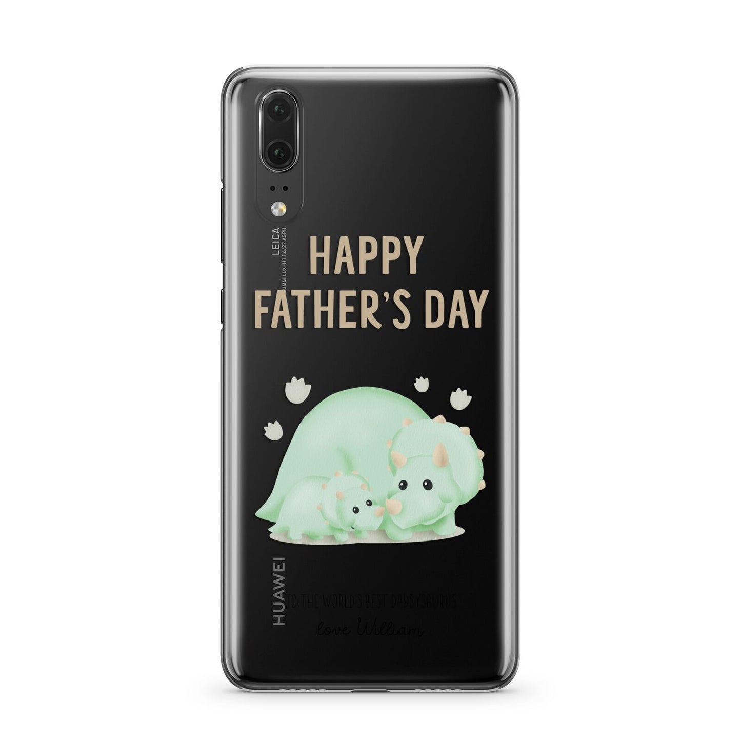 Happy Fathers Day Custom Triceratops Huawei P20 Phone Case